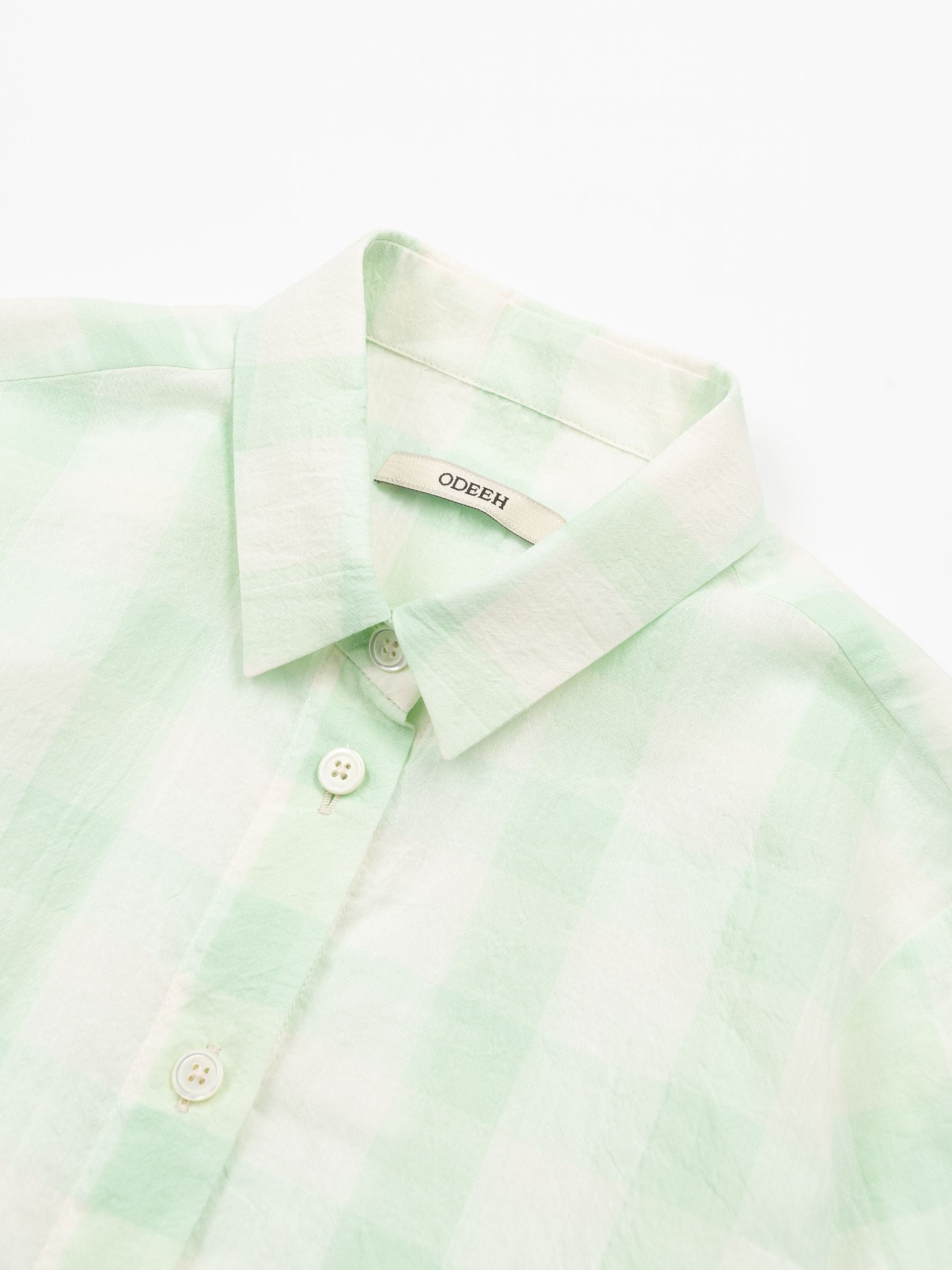 Odeeh Gauze Vichy Blouse Glass Green