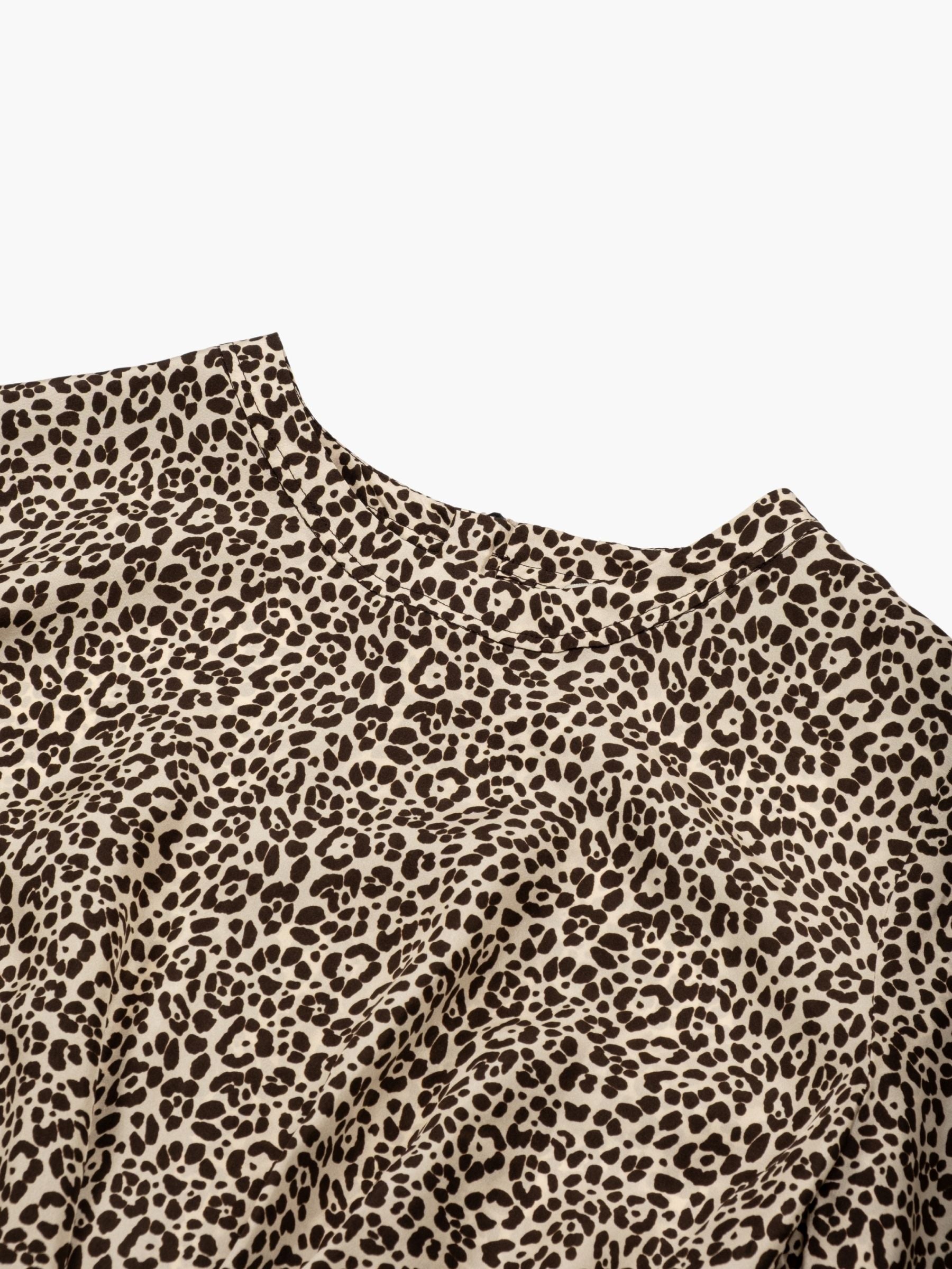 Odeeh Habotai Silk Leo Dress Cafe Noir