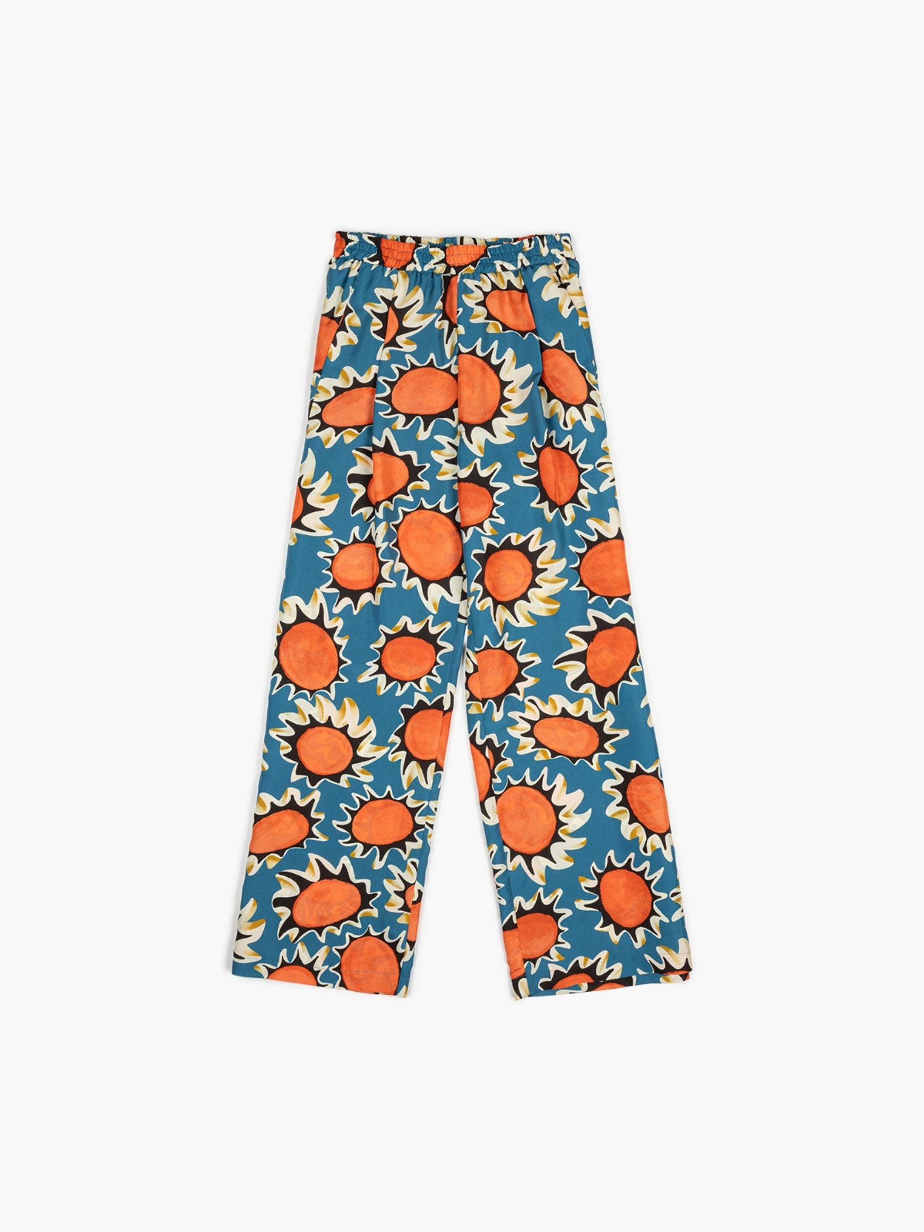 Odeeh Pop Flowers Pants Ocean