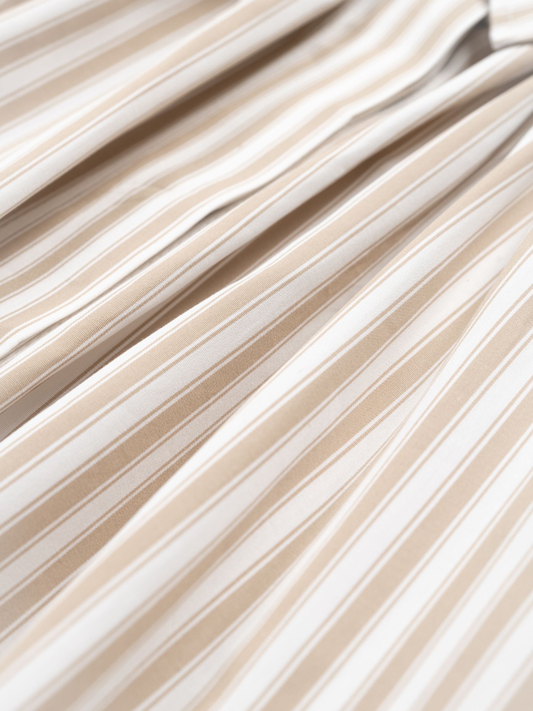 Patou Cropped Sleeves Volume Blouse Dolce Coffee Stripes