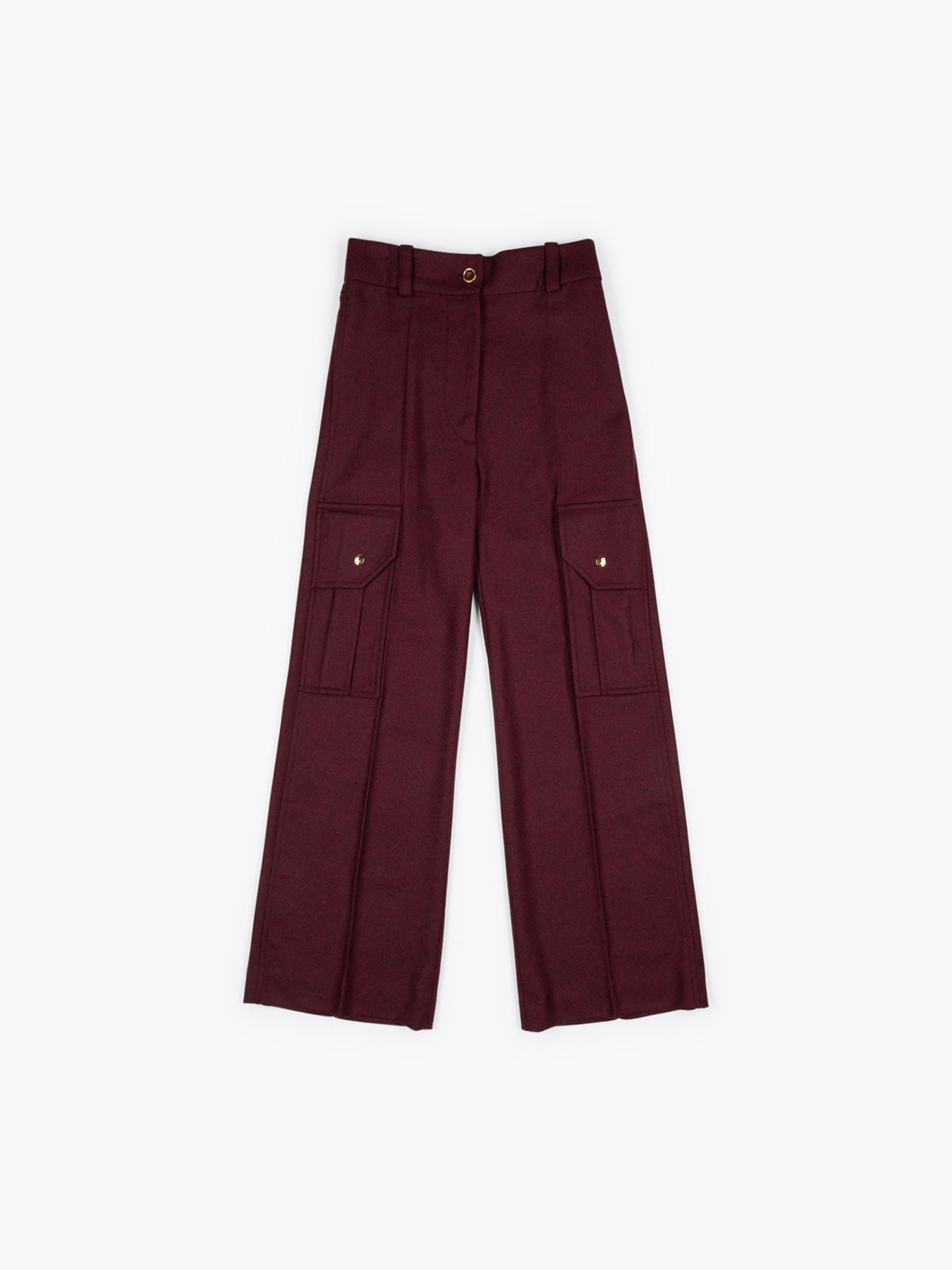 Patou Flared Cargo Trousers Syrah