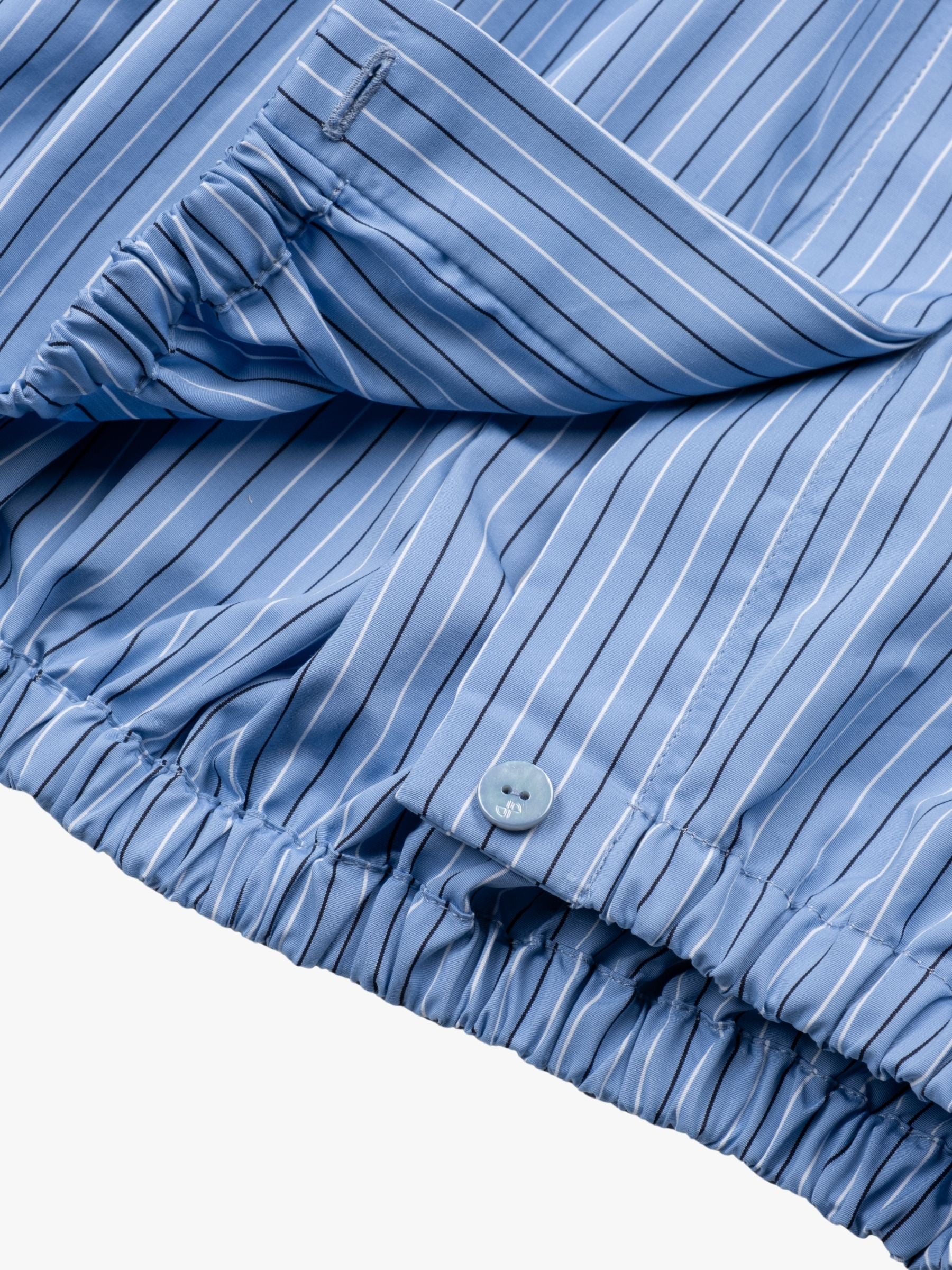 Patou Volume Collar Blouse Ice Blue Stripes