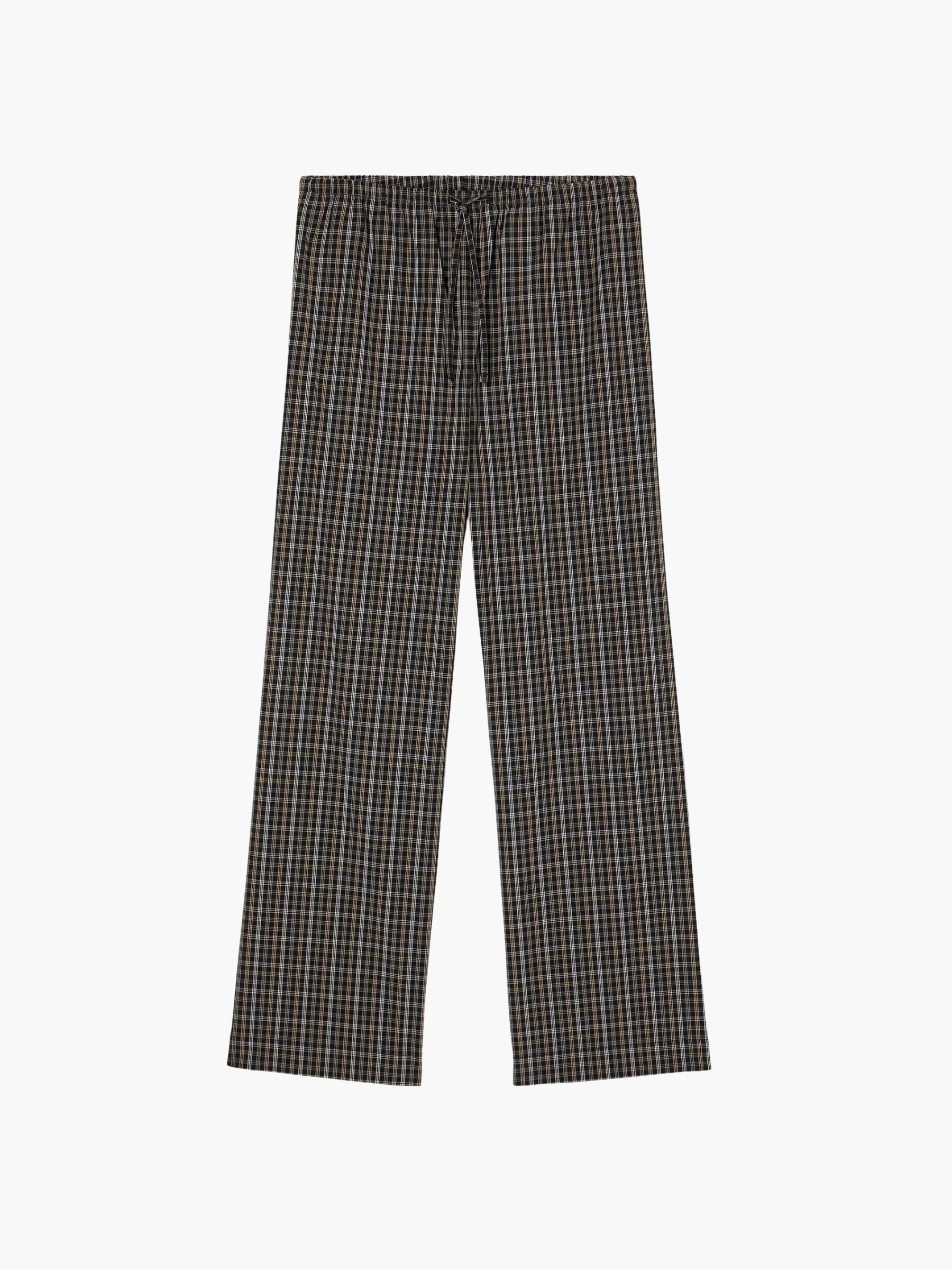 Rohe Relaxed Fit Checked Trousers Black Brown Check