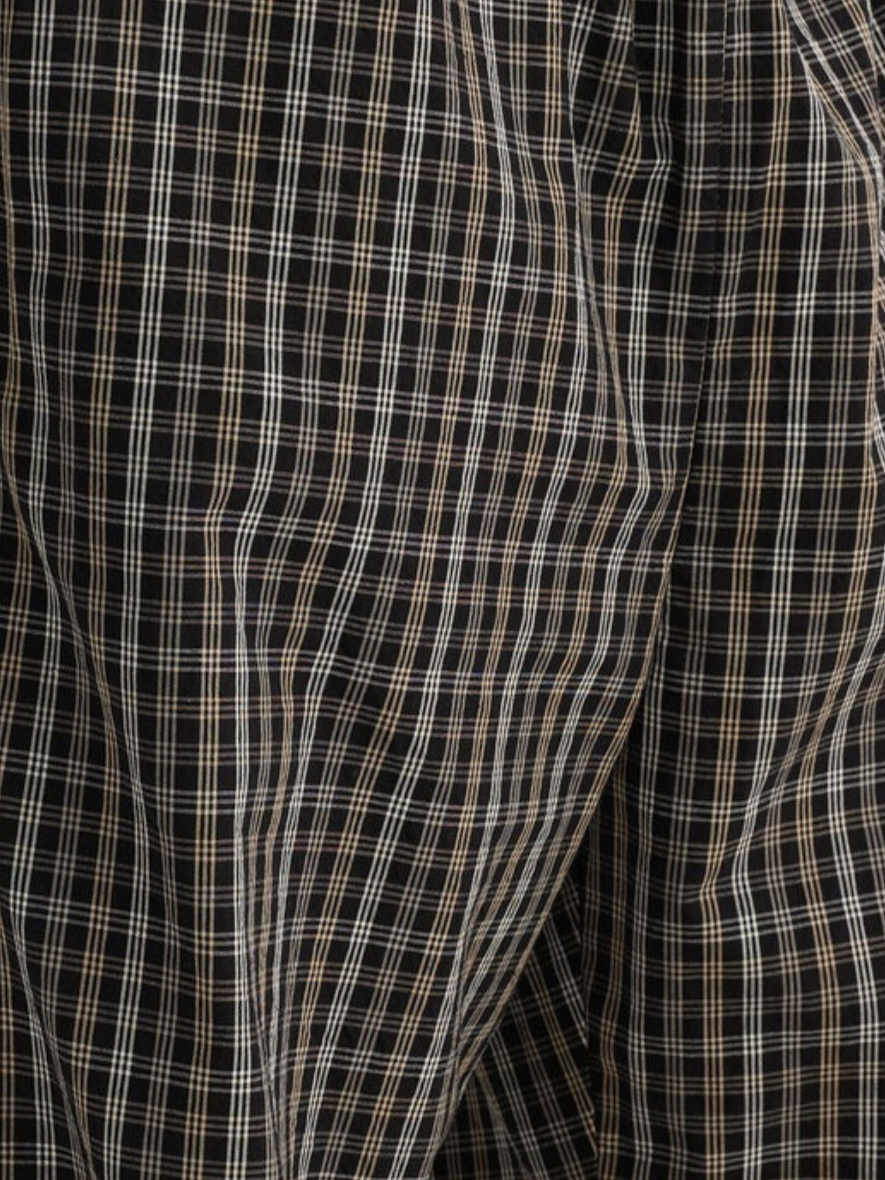 Rohe Relaxed Fit Checked Trousers Black Brown Check