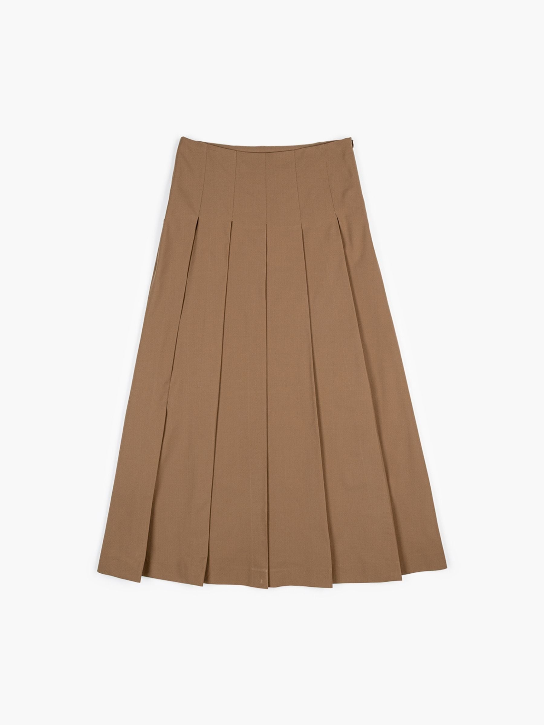 Rohe Pleated Wool Skirt Mocha