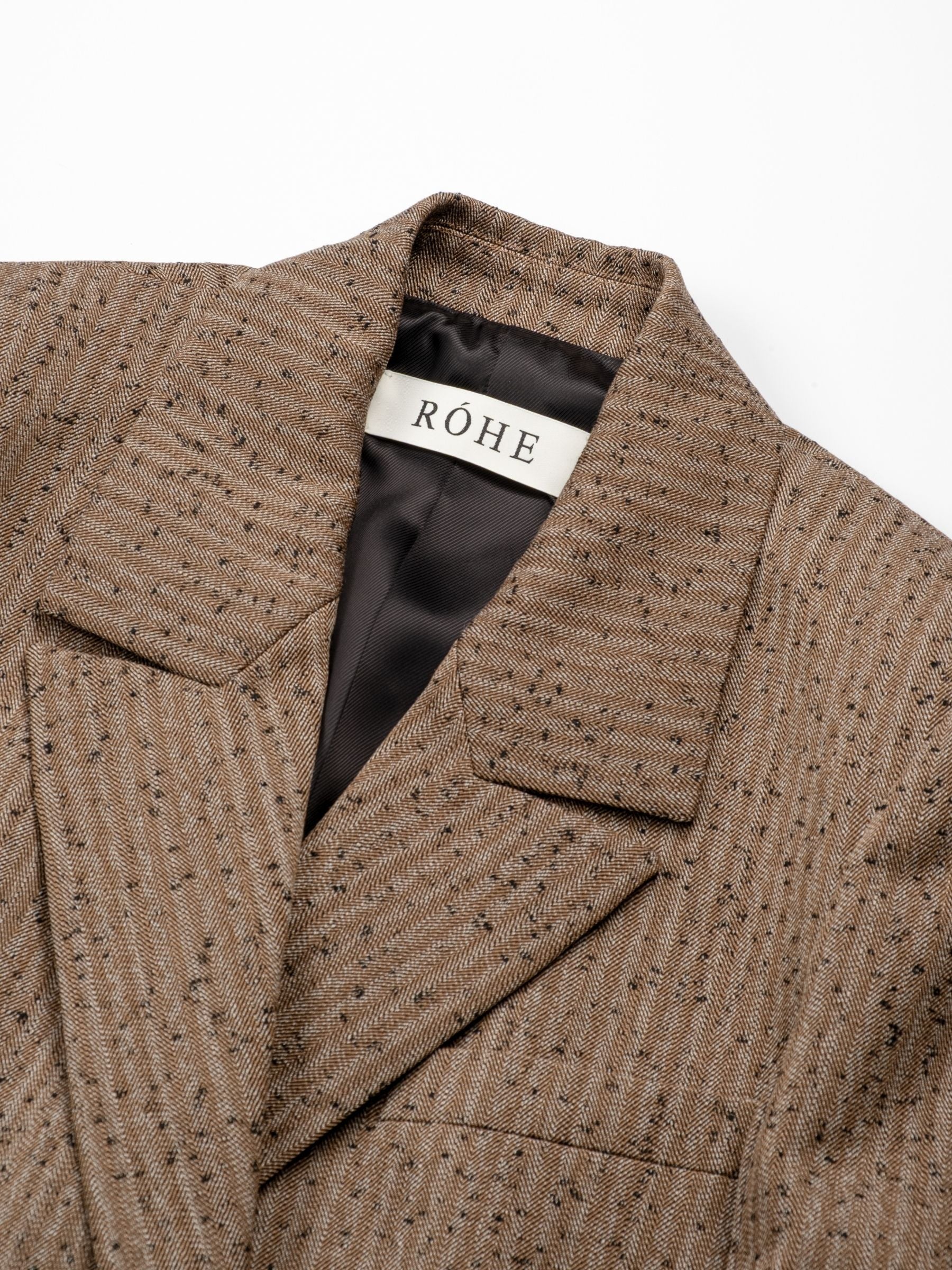 Rohe Slub Herringbone Double-Breasted Blazer Herringbone
