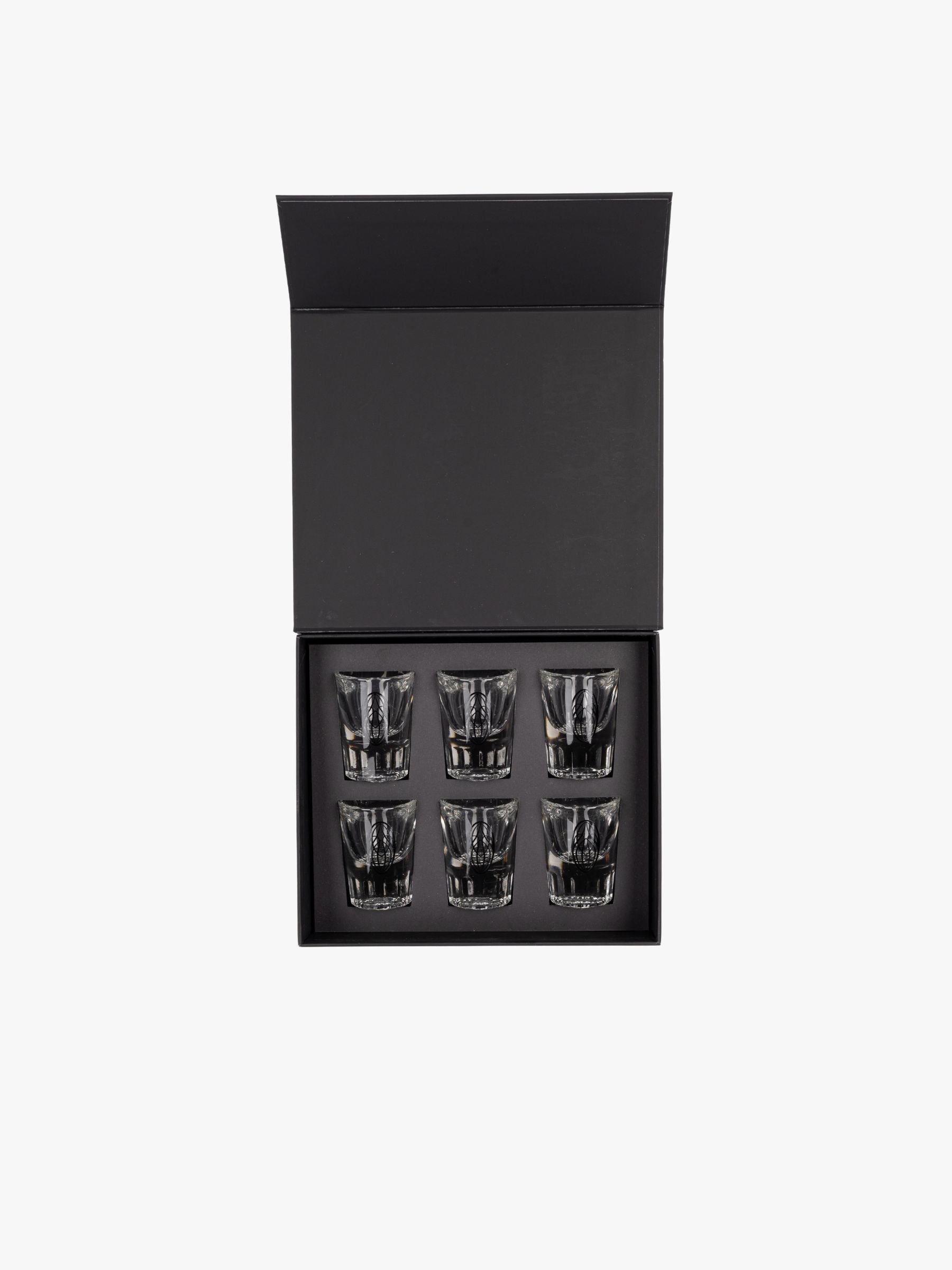 Roomers Box of 6 Shot Glasses Black