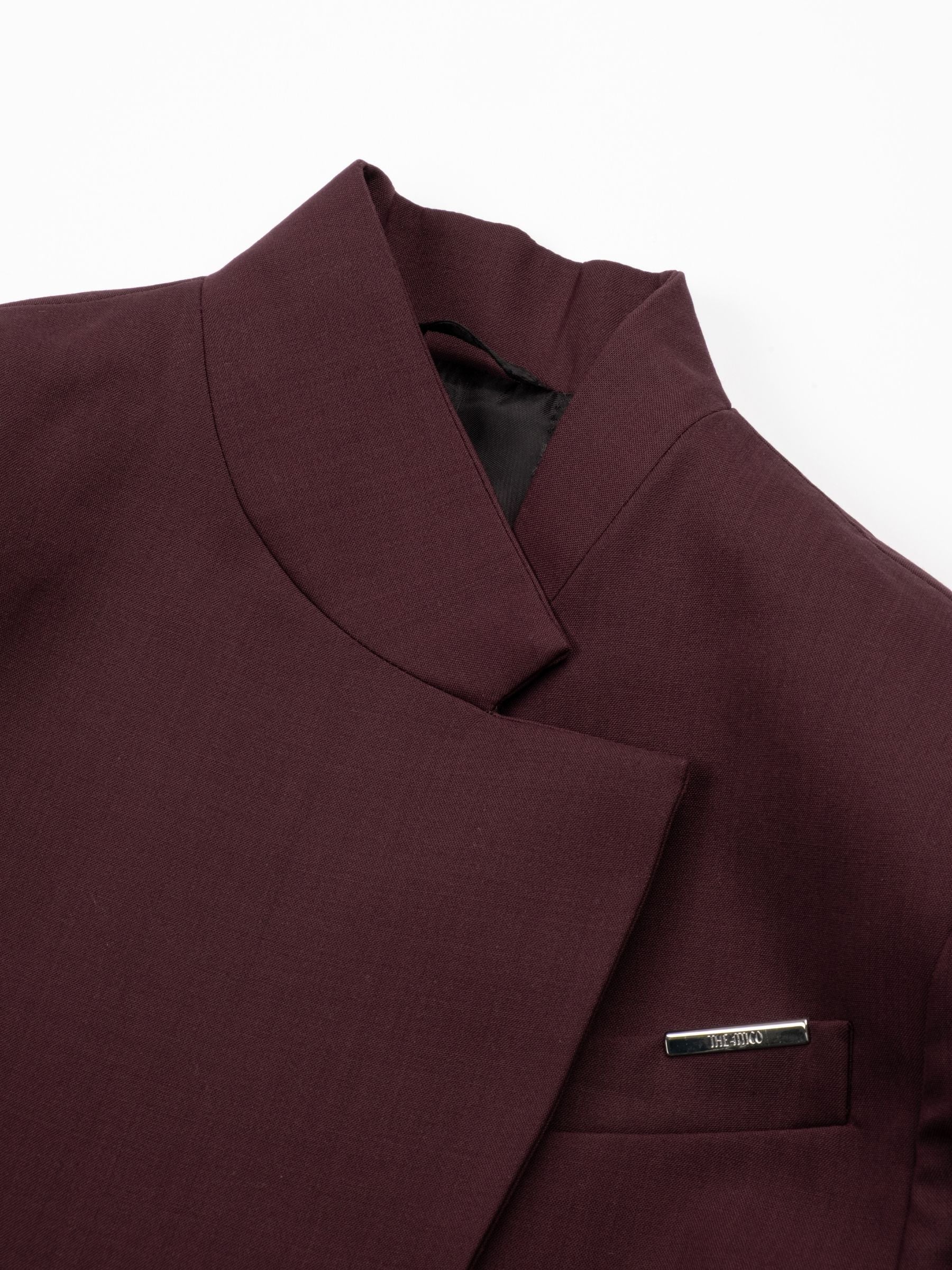 The Attico Belted Blazer Jacket Dark Grapes
