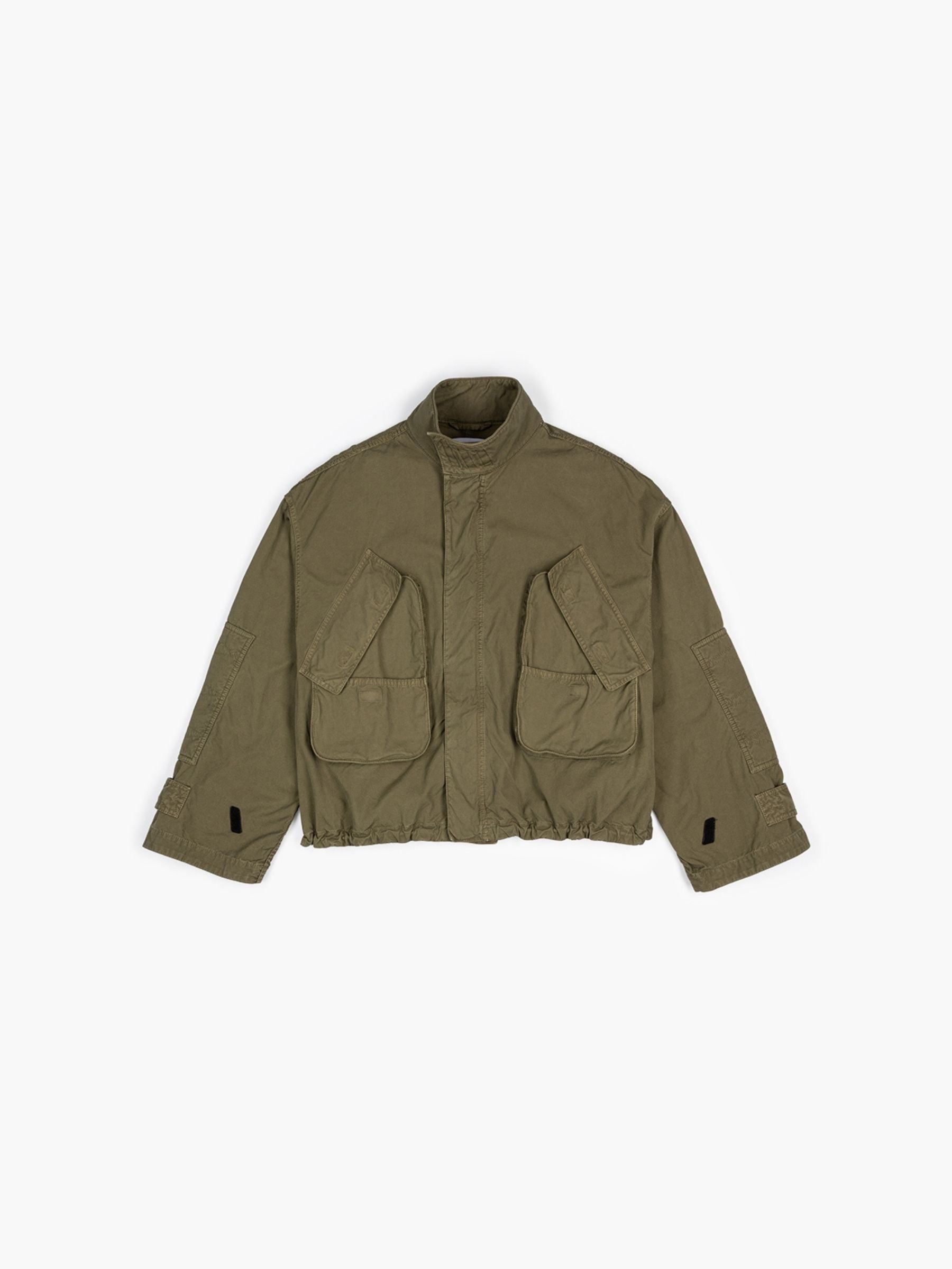 The Attico Overdyed Canvas Bomber Jacket Military Green