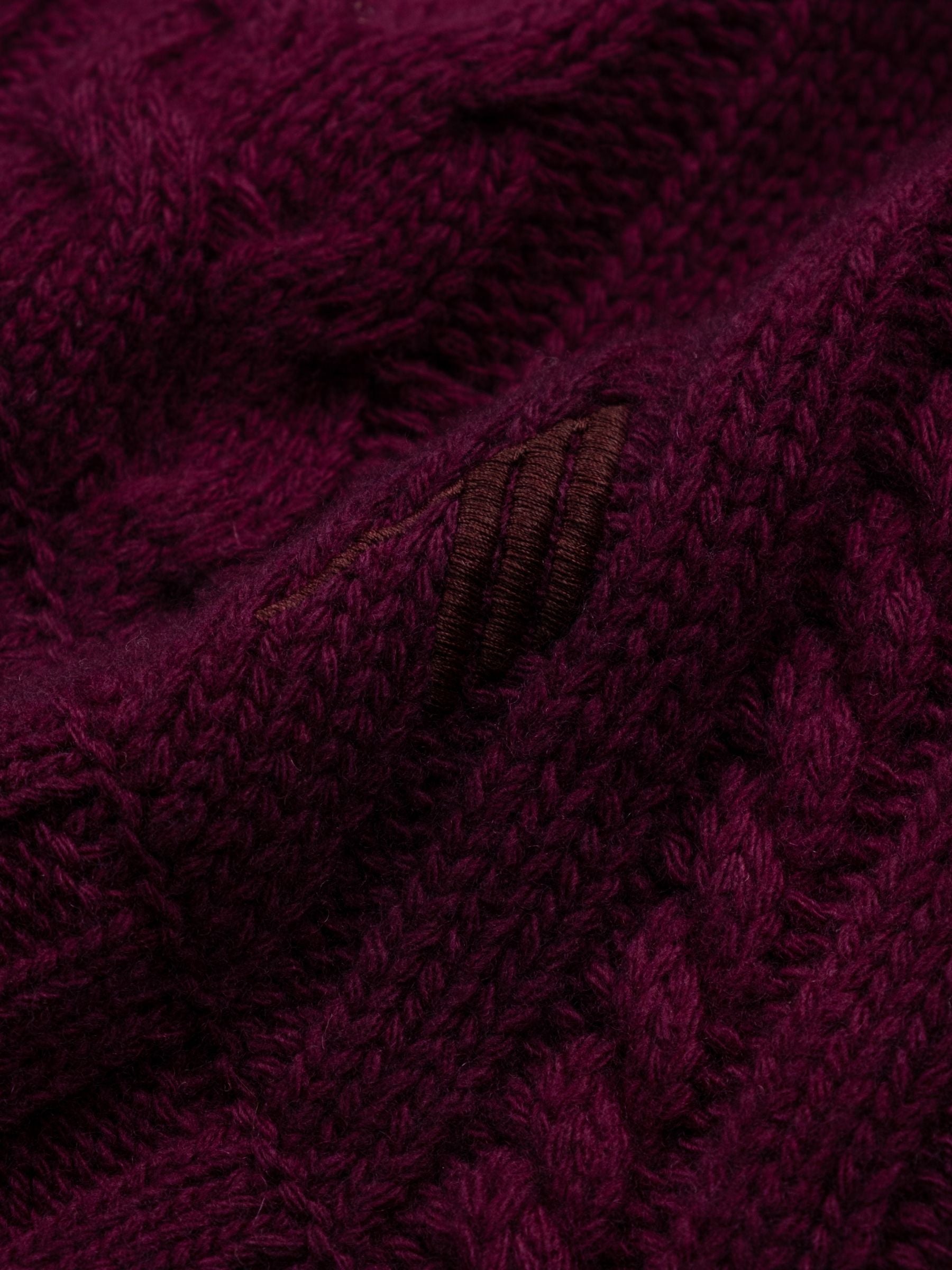 The Attico Sprayed Cable Wool Cashmere Cardigan Burgundy