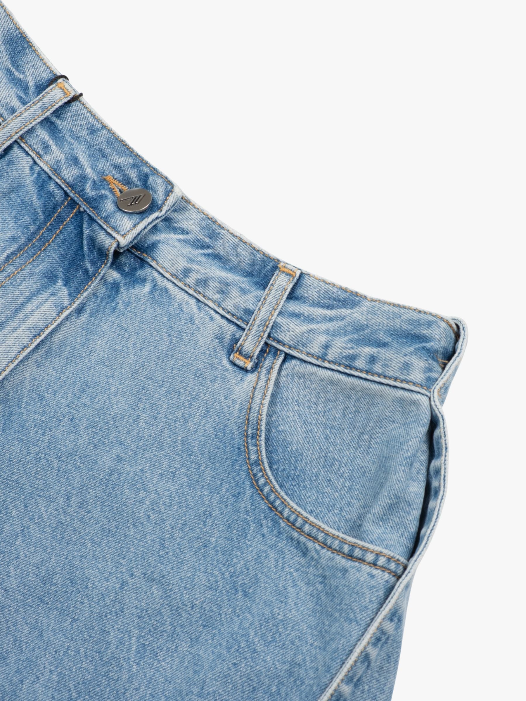 The Attico Strap Baggy Washed Denim Pants Sky Blue