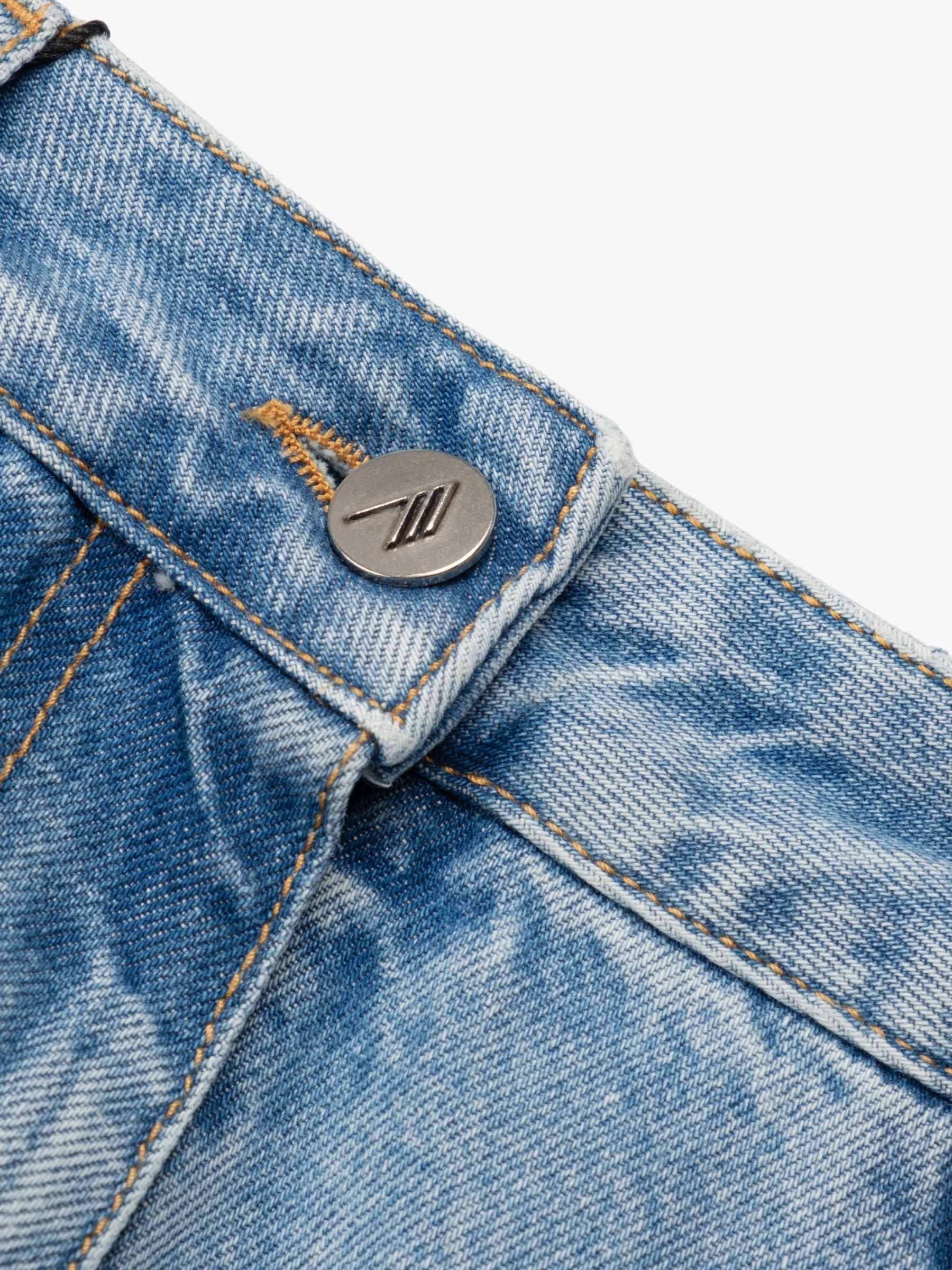 The Attico Strap Baggy Washed Denim Pants Sky Blue