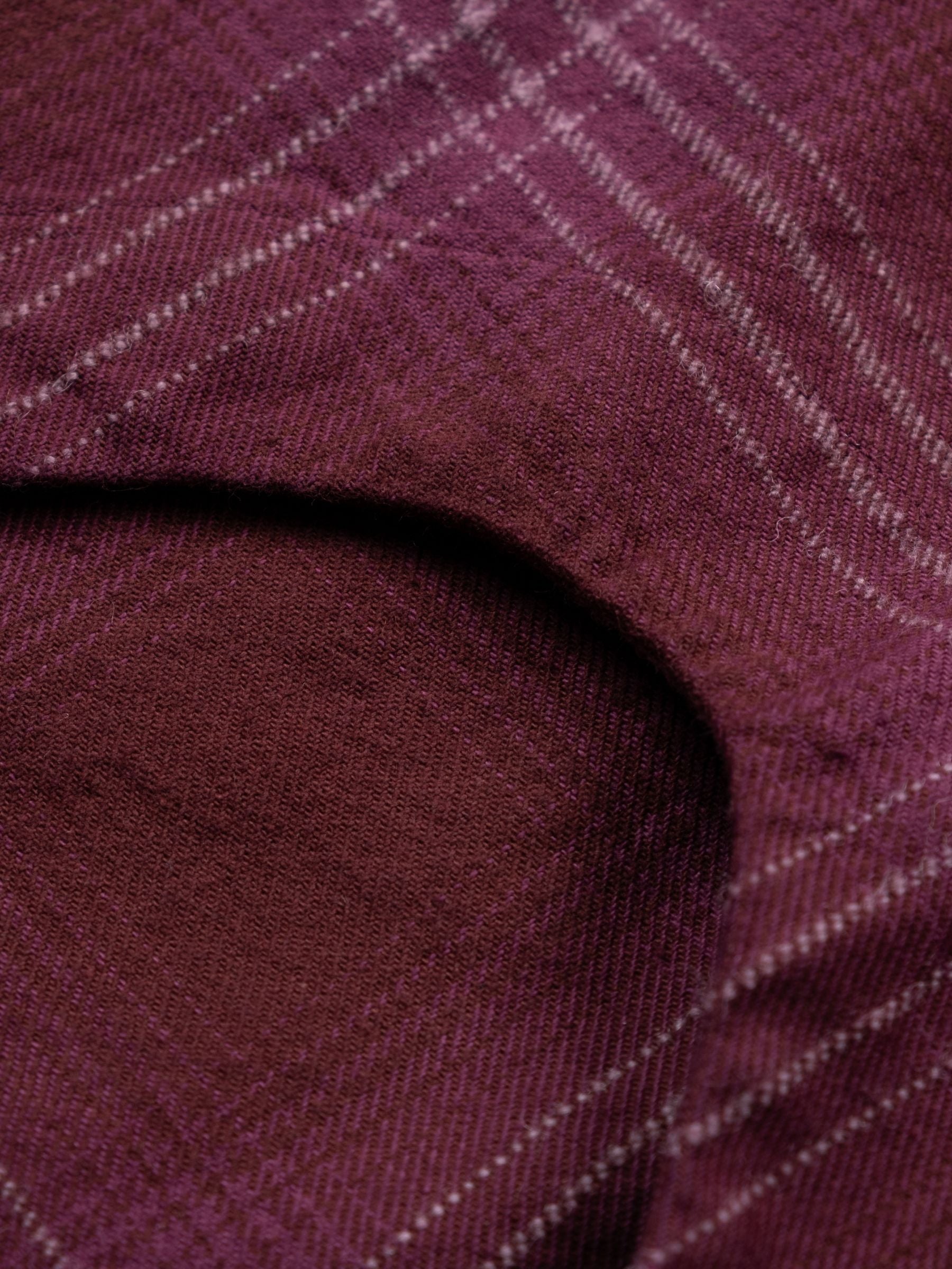 The Attico Wool Cotton Check Blouse Burgundy
