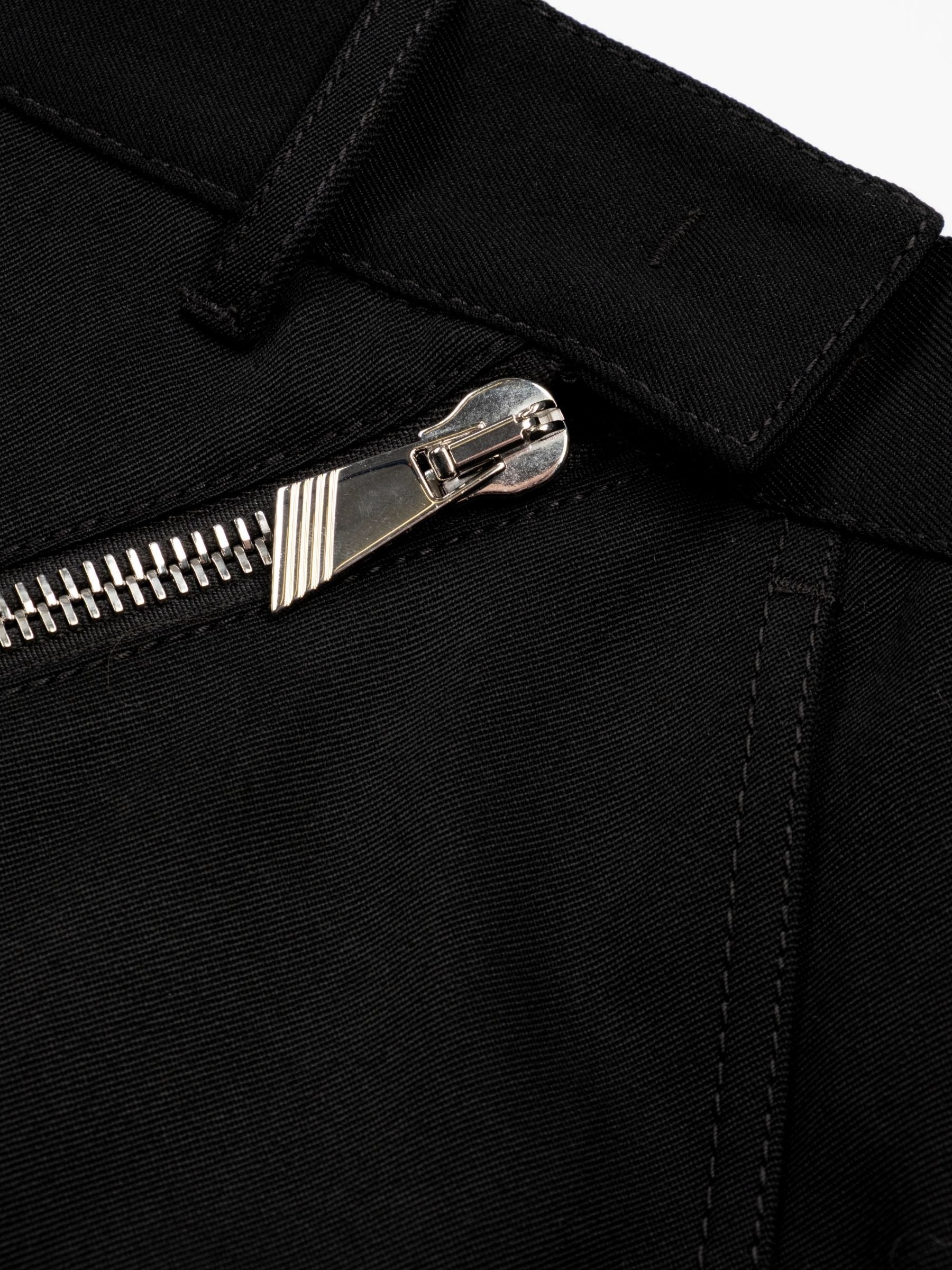The Attico Wool Gabardine Zippered Pants Black