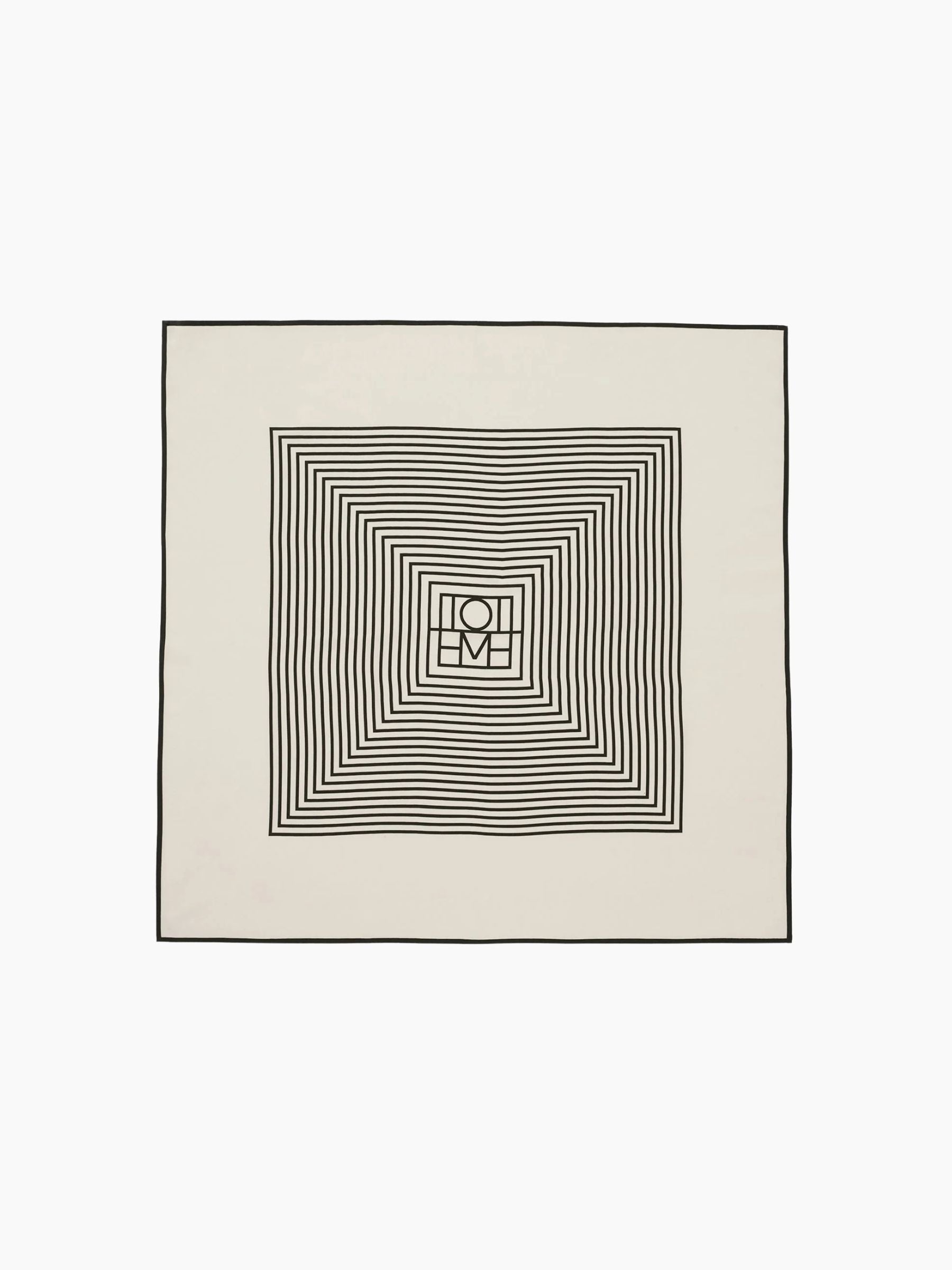 Toteme Centered Monogram Silk Scarf Cream