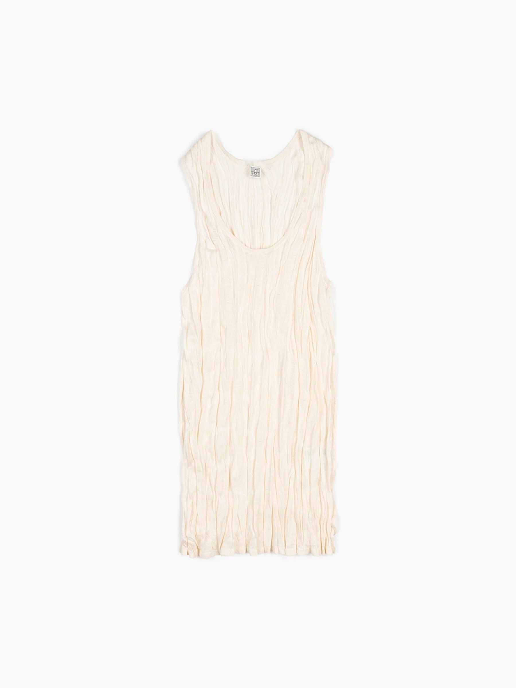 Toteme Crinkled Knit Tank Top Pale Apricot