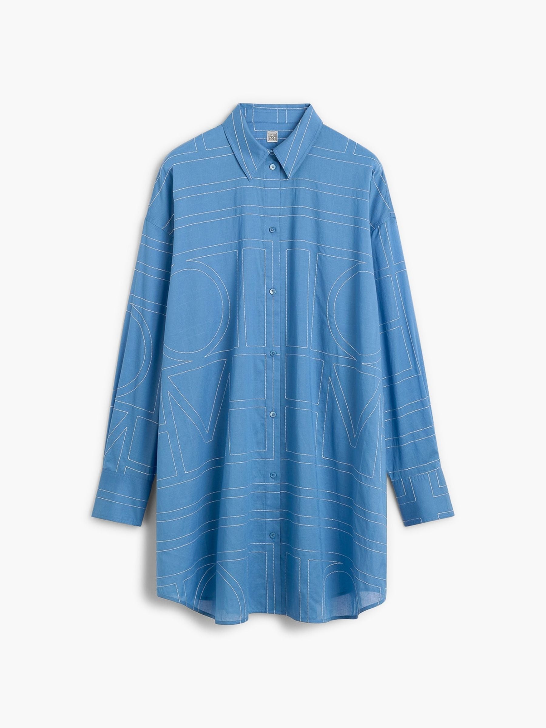 トップス TOTEME Long Summer Shirt Cobalt Toteme Long Summer Shirt Cobalt
