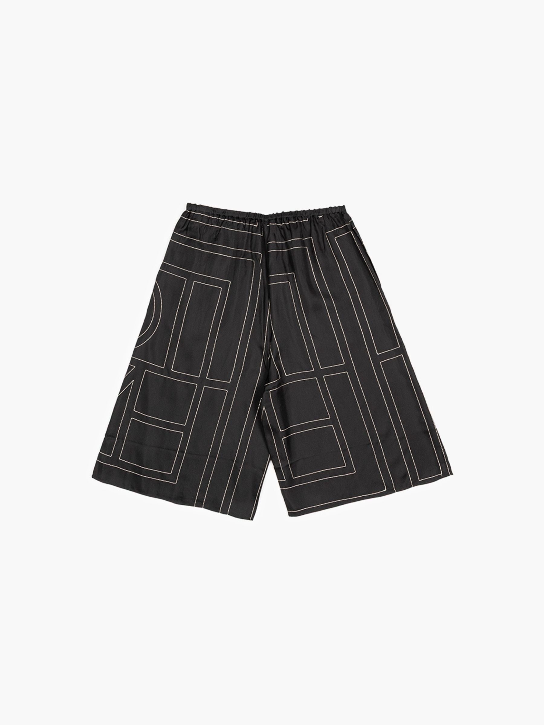 Toteme Monogram Silk Pj Culotte Black