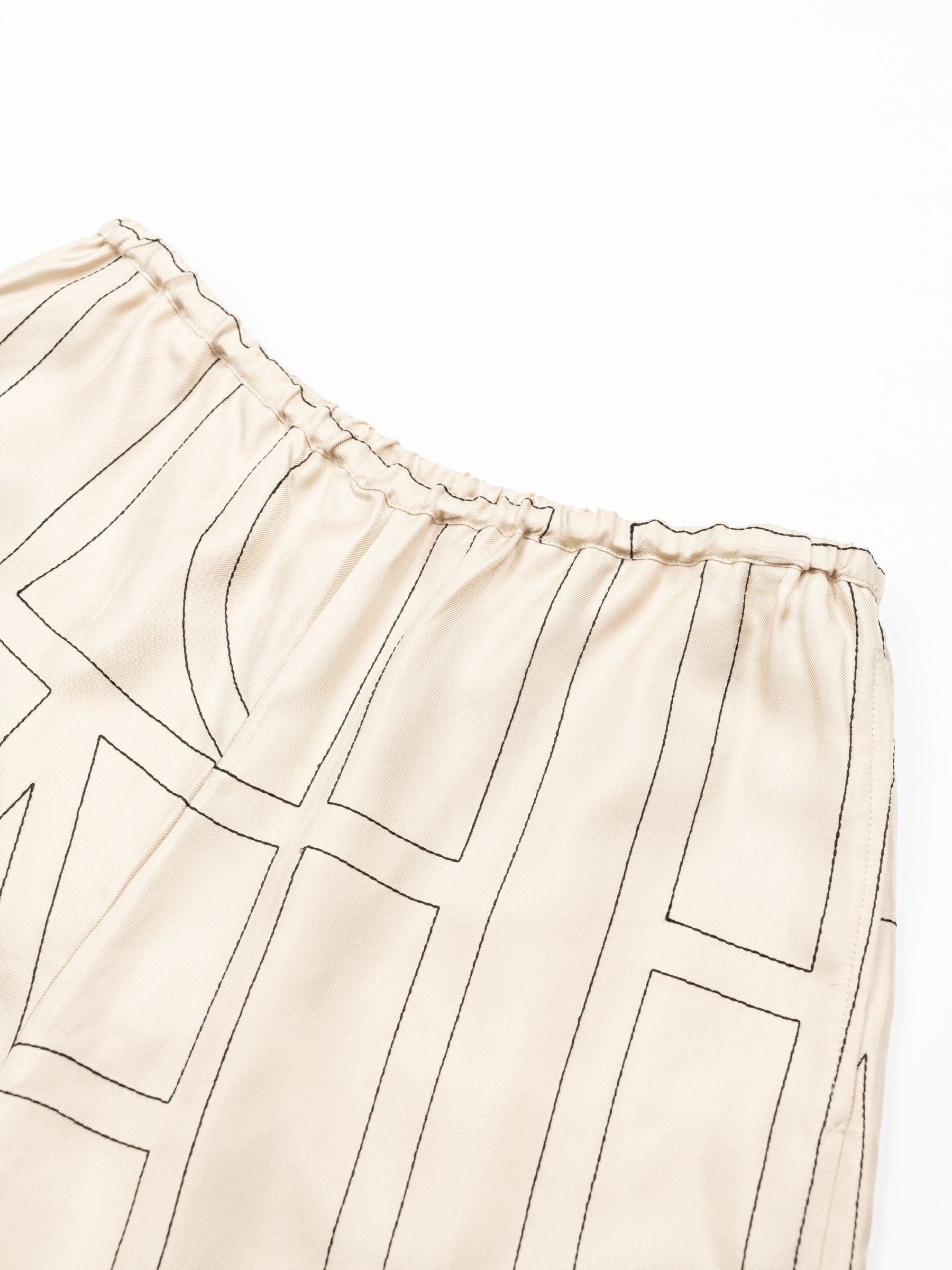 Toteme Monogram Silk Pj Culotte Ivory