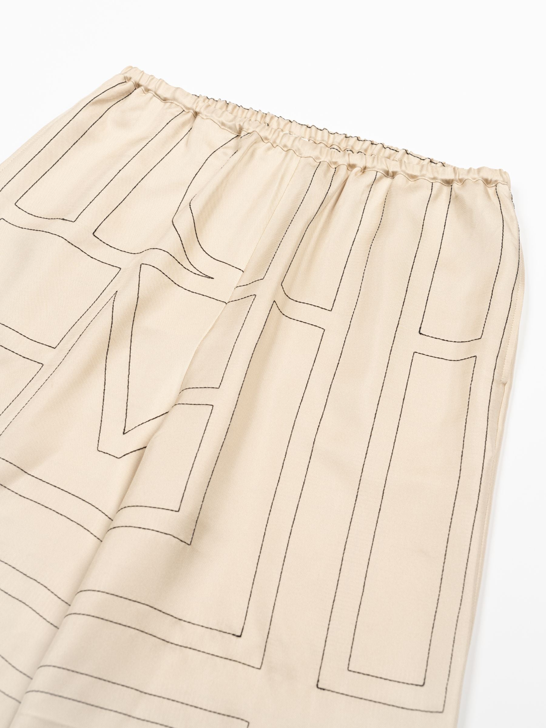Toteme Monogram Silk Pj Pants Ivory