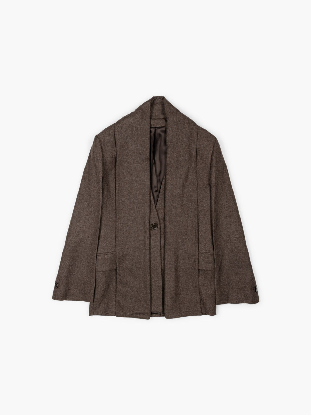 Toteme Scarf Lapel Blazer Taupe Melange