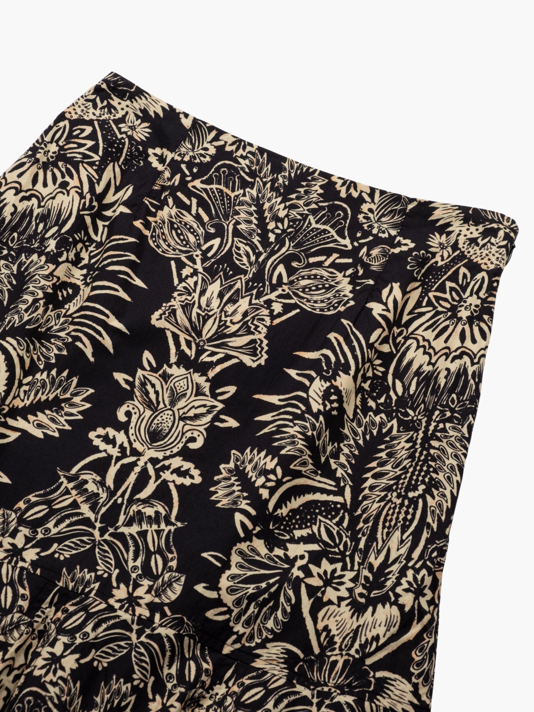 Ulla Johnson Clarisse Trumpet Midi Skirt Noir Flora