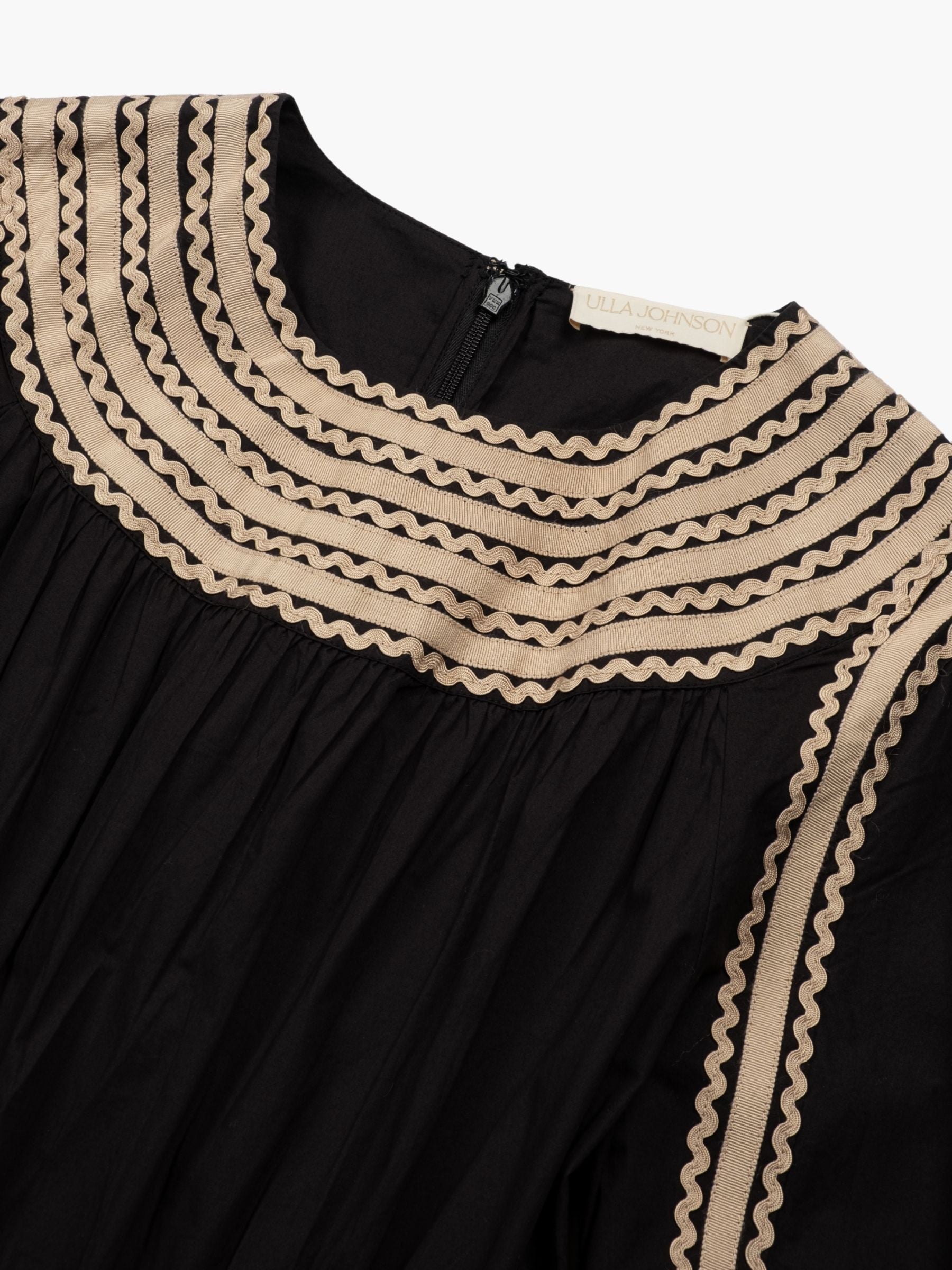 Ulla Johnson Fiora Long Sleeve Mini Dress Noir