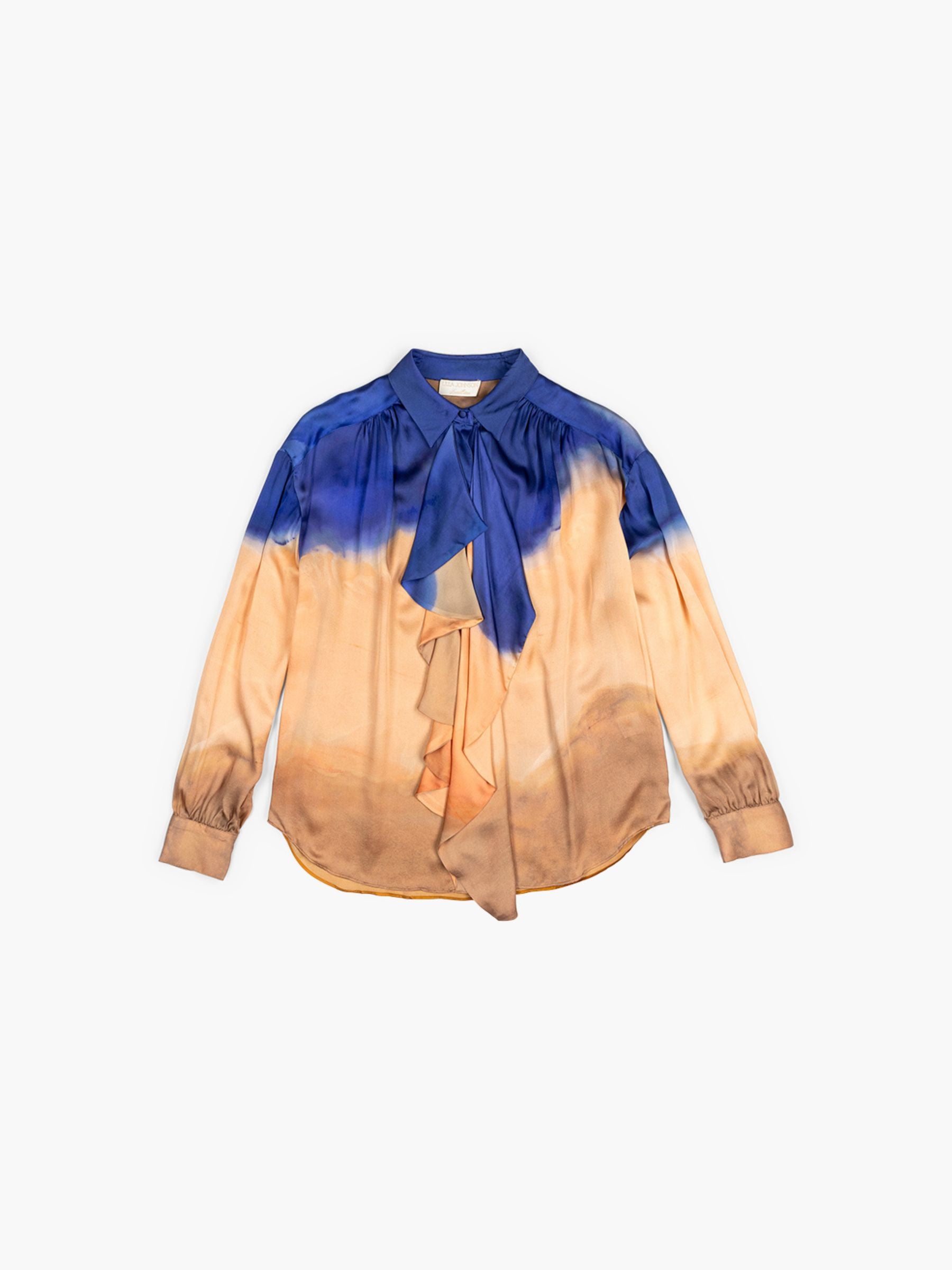 Ulla Johnson Gesture Longlseeve Silk Blouse Moontide