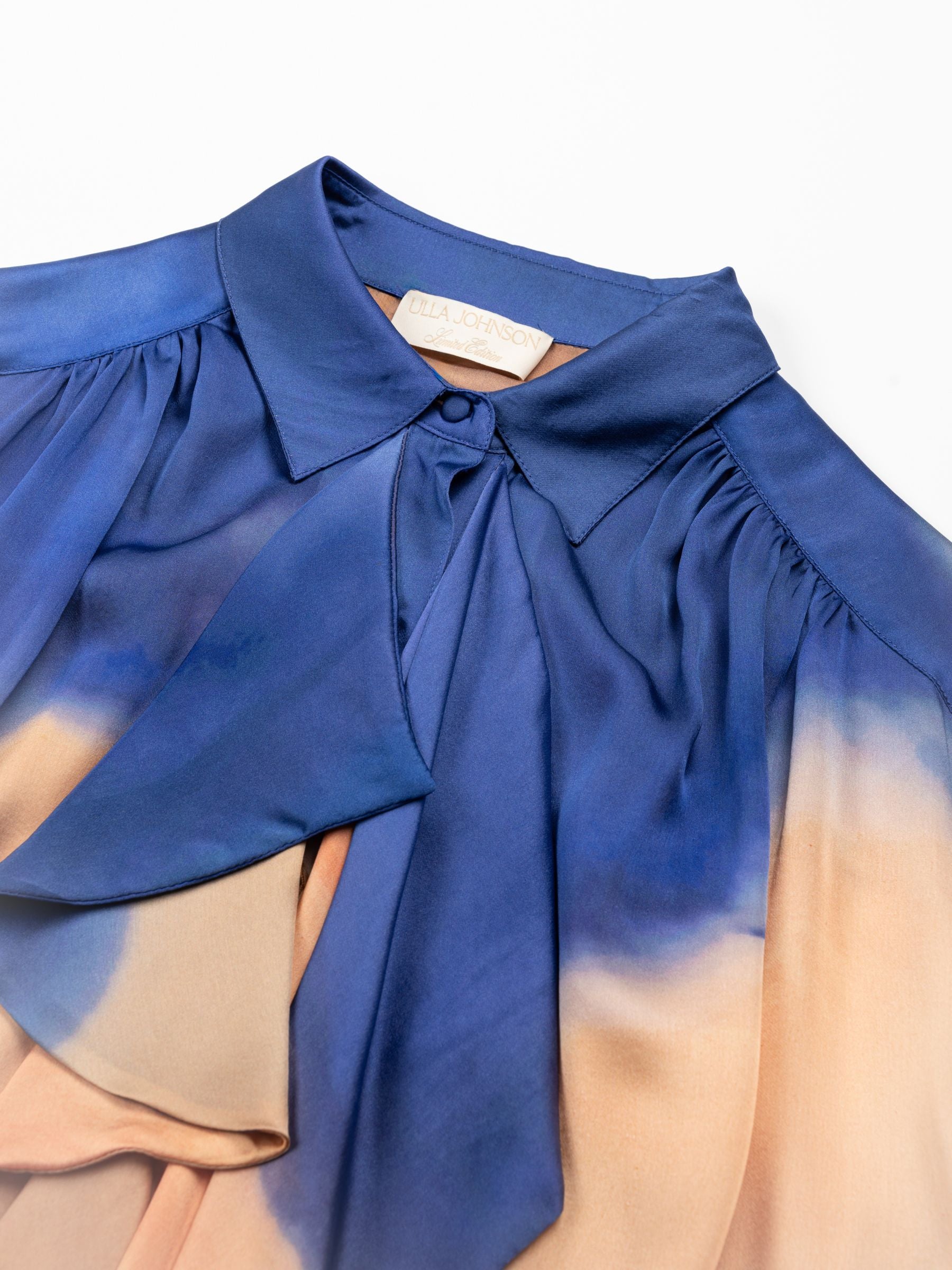 Ulla Johnson Gesture Longlseeve Silk Blouse Moontide
