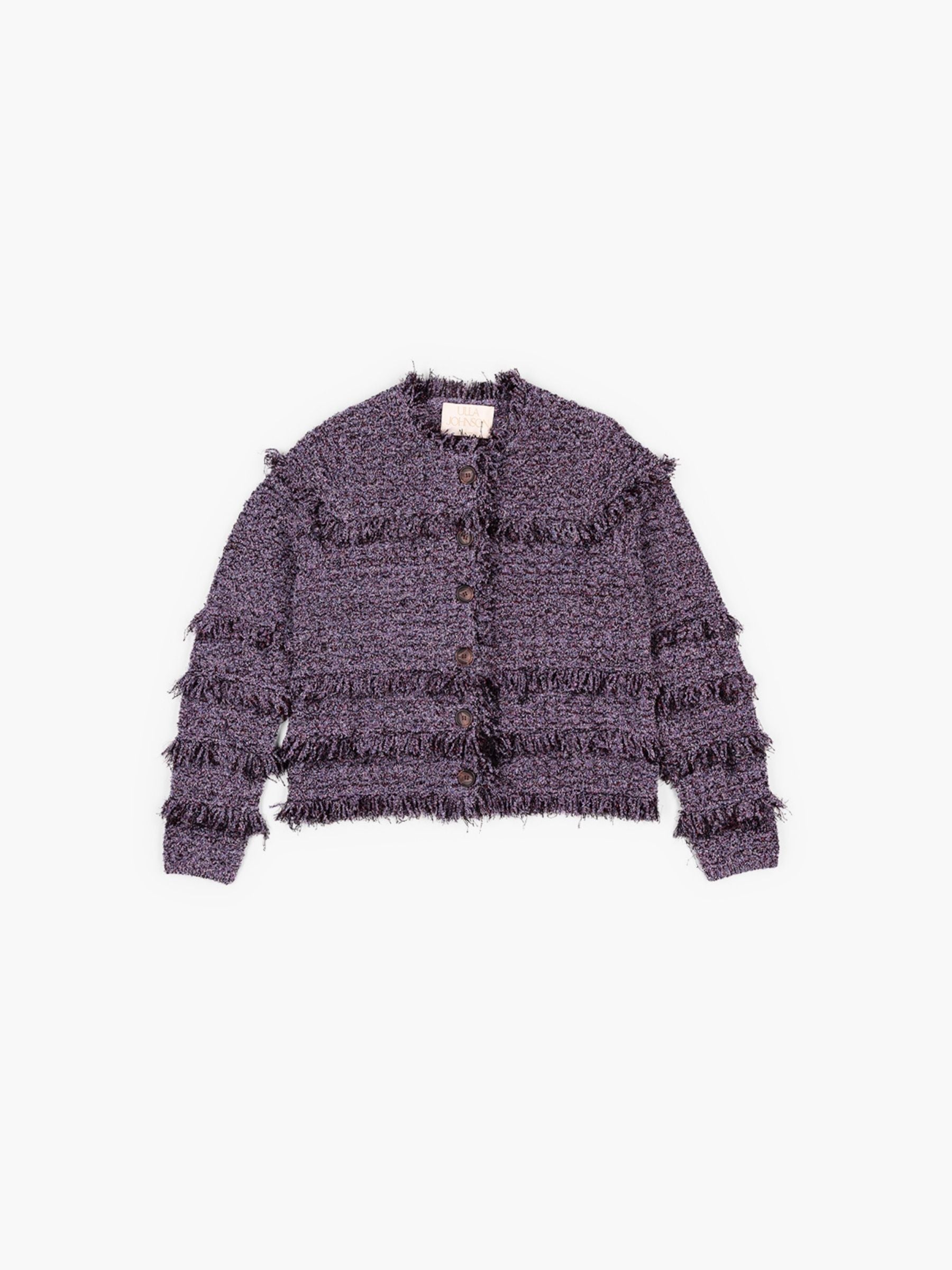 Ulla Johnson Gita Knit Tweed Jacket Dewberry