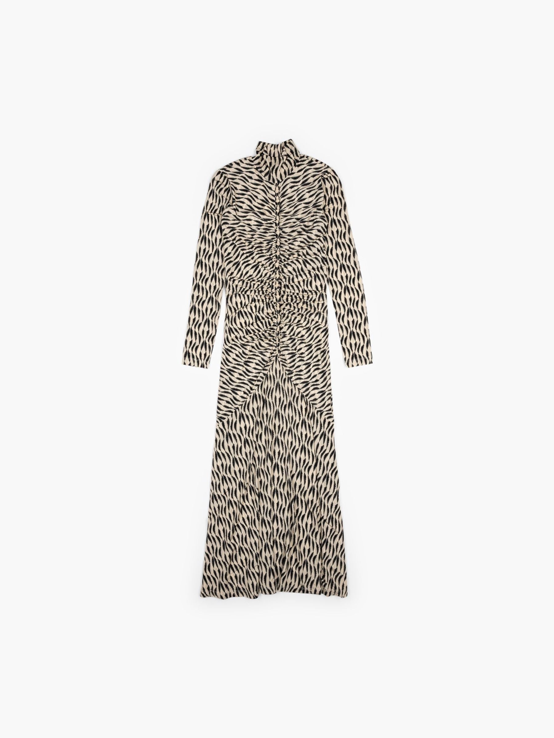 ida ruched turtleneck dress Ulla Johnson Ida Ruched Turtleneck Dress In Black