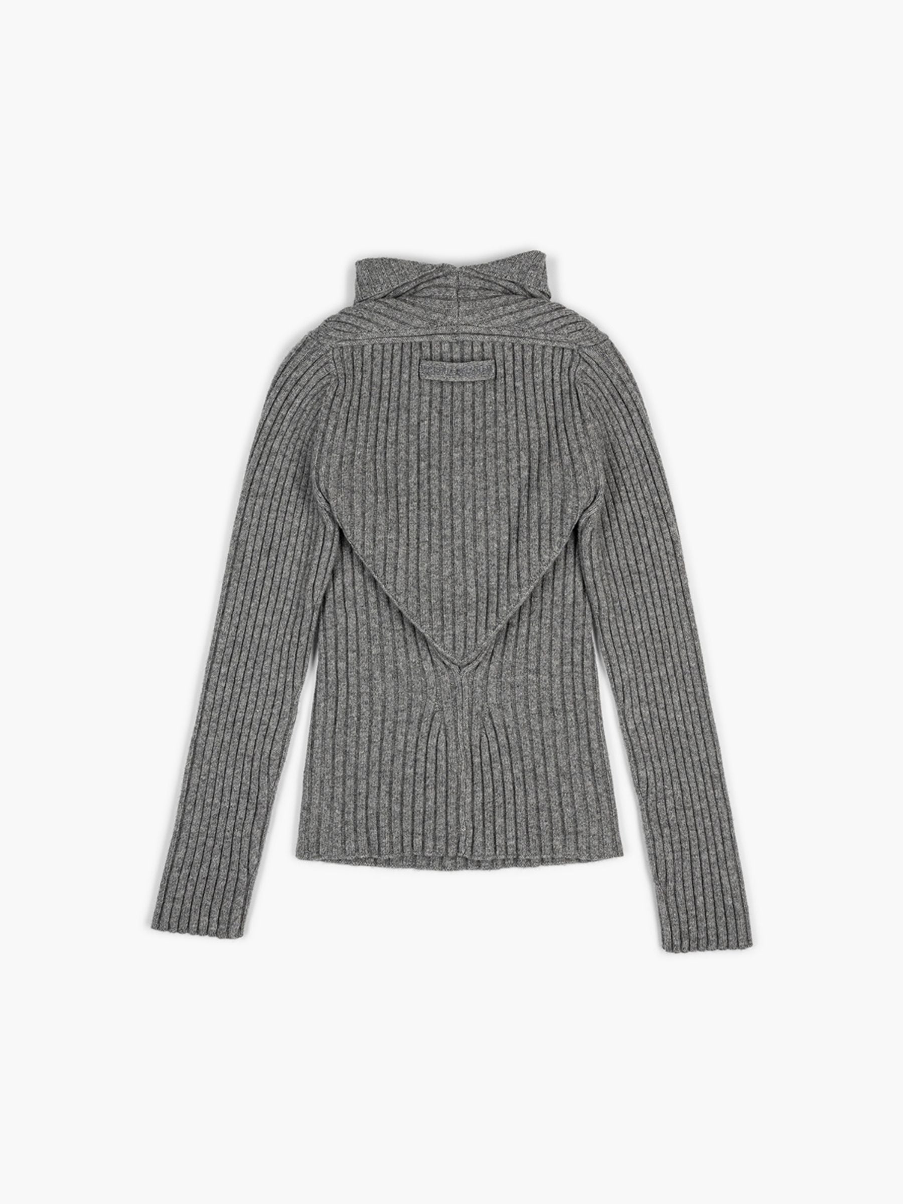 Victoria Beckham Draped Rib Jumper Grey Melange