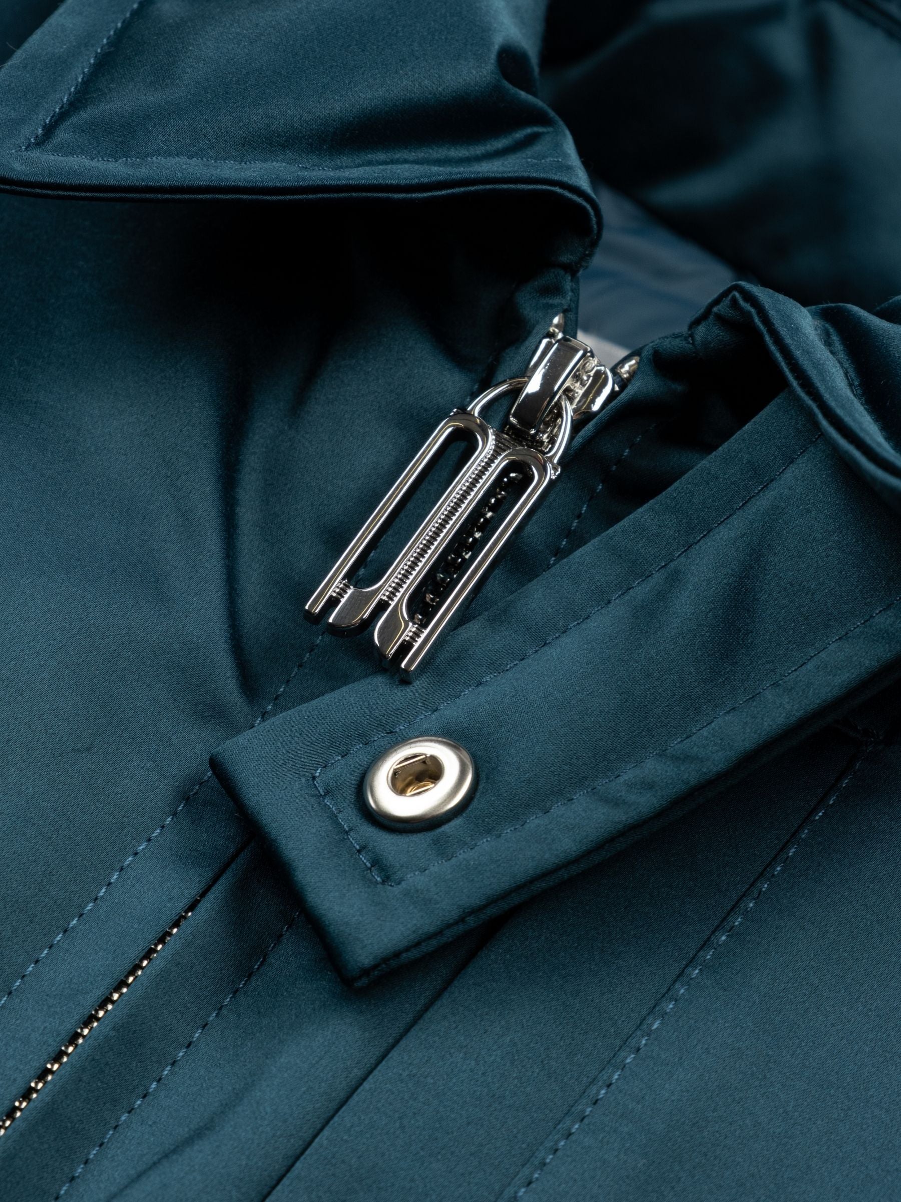 Victoria Beckham Padded Bomber Jacket Dark Teal