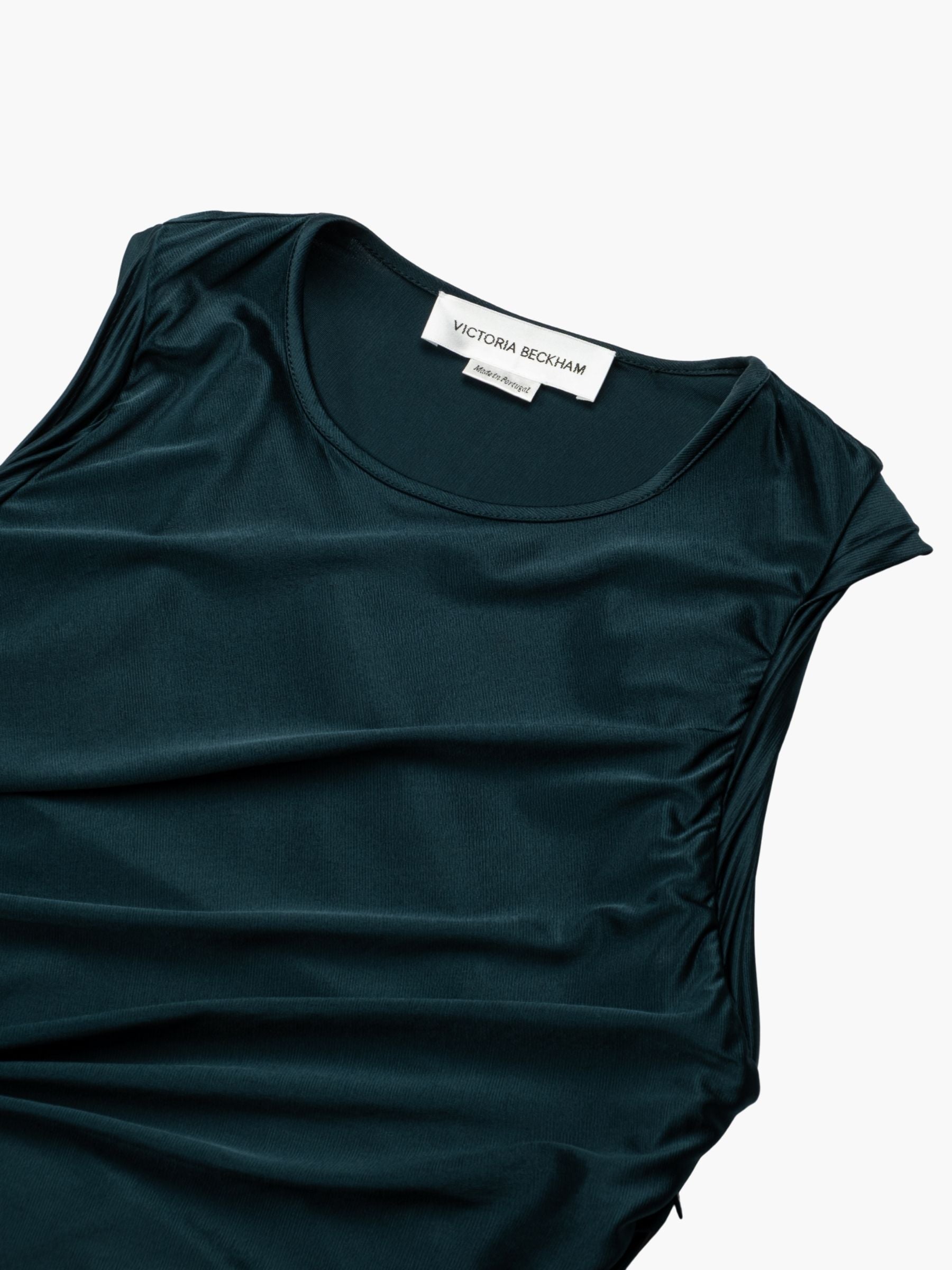 Victoria Beckham Sleeveless Twist Detail Dress Dark Teal