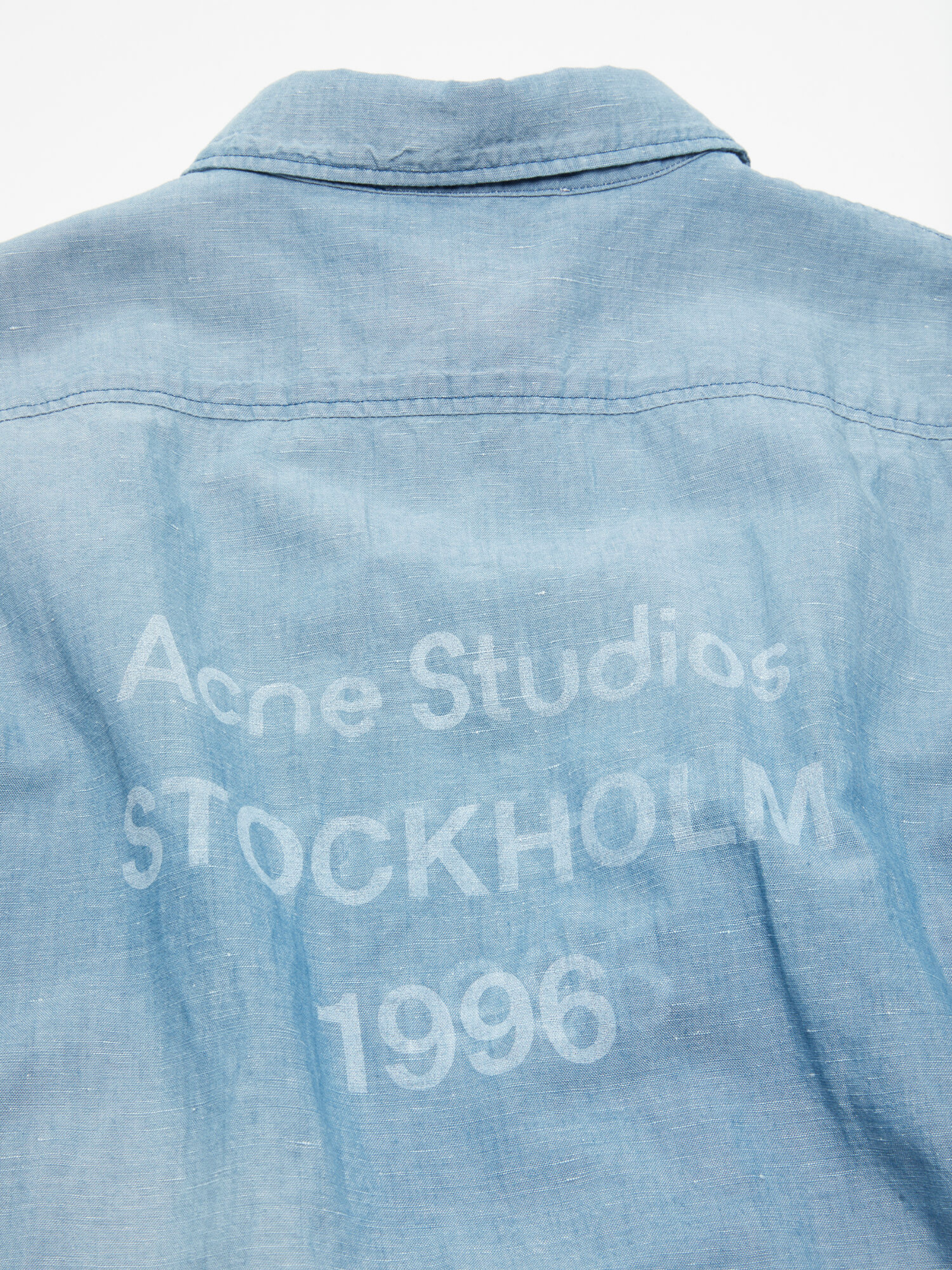 Acne Studios Shirt Logo Stamp Mid Blue