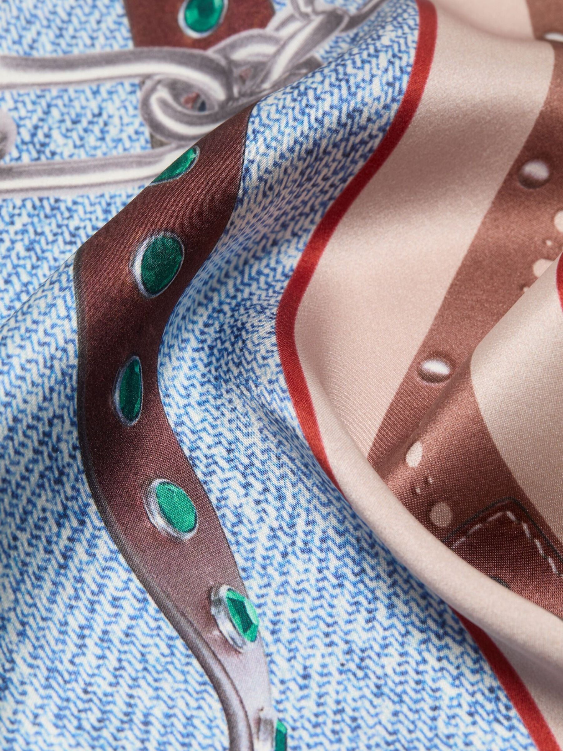 Acne Studios UX-SCAR000478 Teddy Silk Scarf Denim Blue