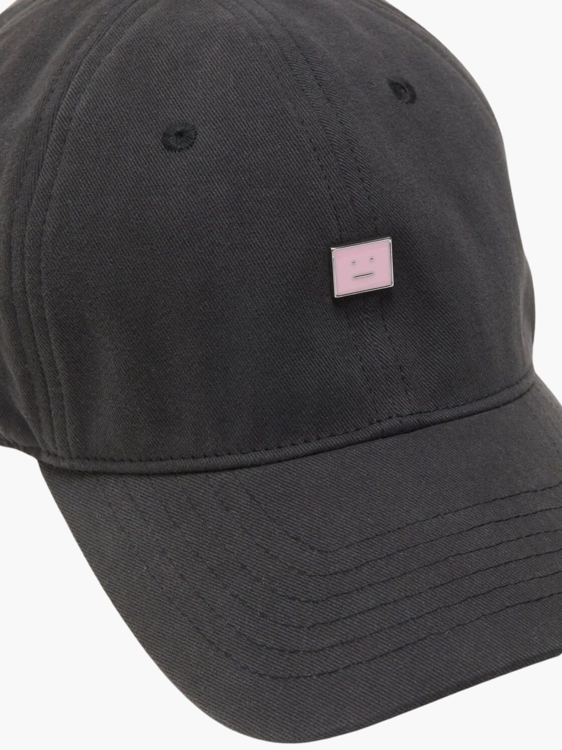 Acne Studios Face Pink Logo Small Cap Black