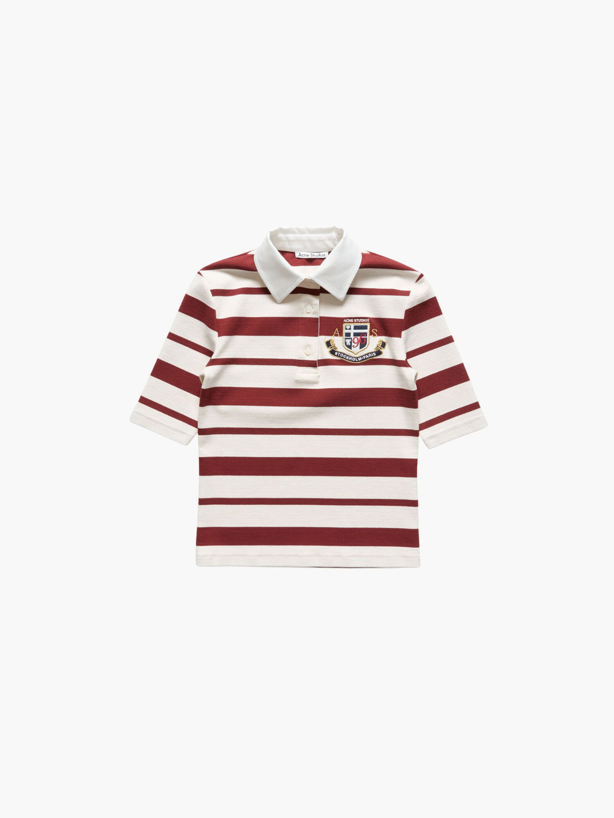 Acne Studios WN-TSHI000029 Embroidered Polo Red Ecru