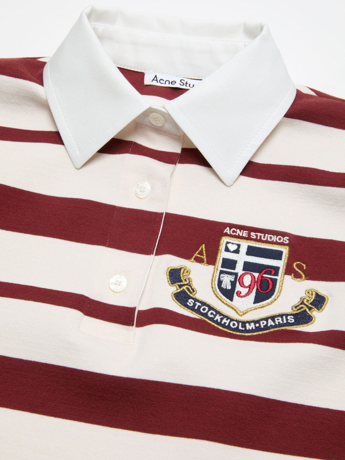 Acne Studios WN-TSHI000029 Embroidered Polo Red Ecru