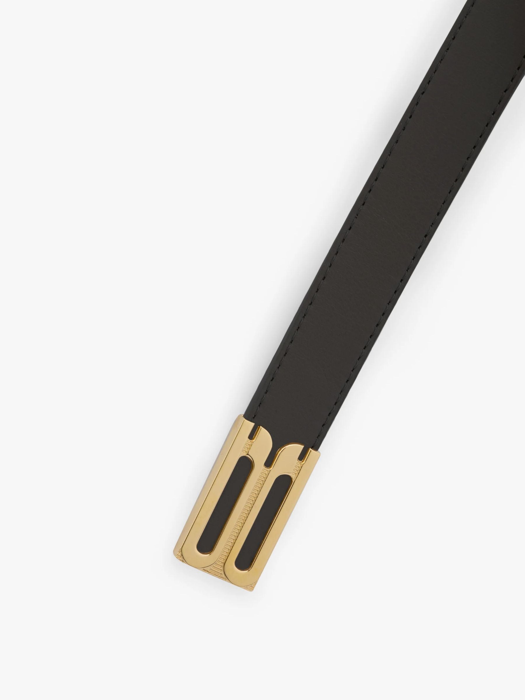 Victoria Beckham Earring Buckle Belt Gold Black