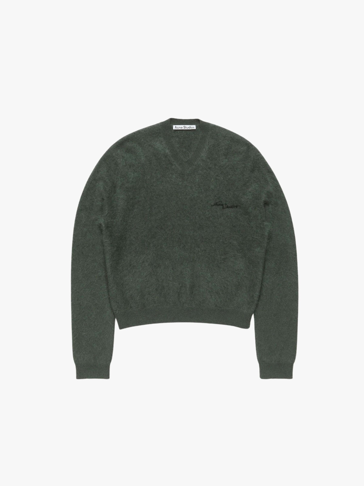 Acne Studios MN-KNIT000608 Cashmere Pullover Dark Green