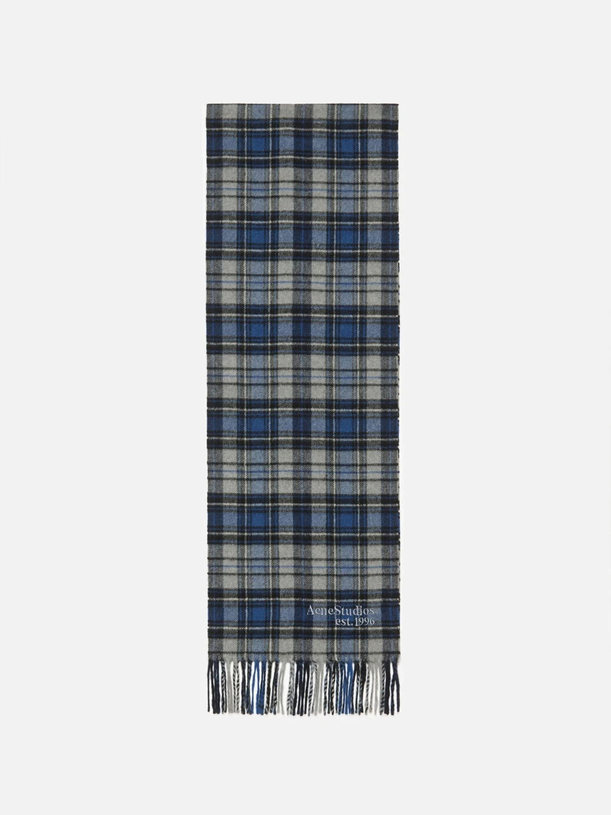 Acne Studios UX-SCAR000013 Tartan Scarf Blue Grey