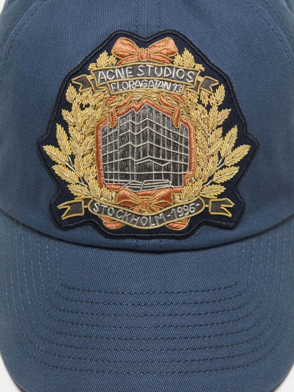 Acne Studios AC-UX-HATS000048 Embroidered Cap Navy Blue
