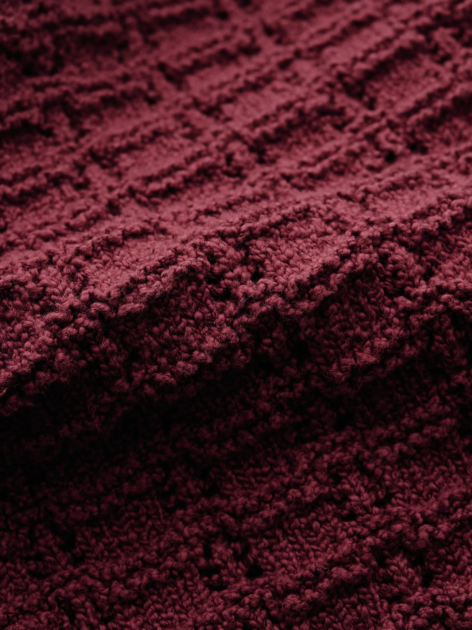 A Kind Of Guise Tembe Knit Vest Aubergine Cotton Boucle