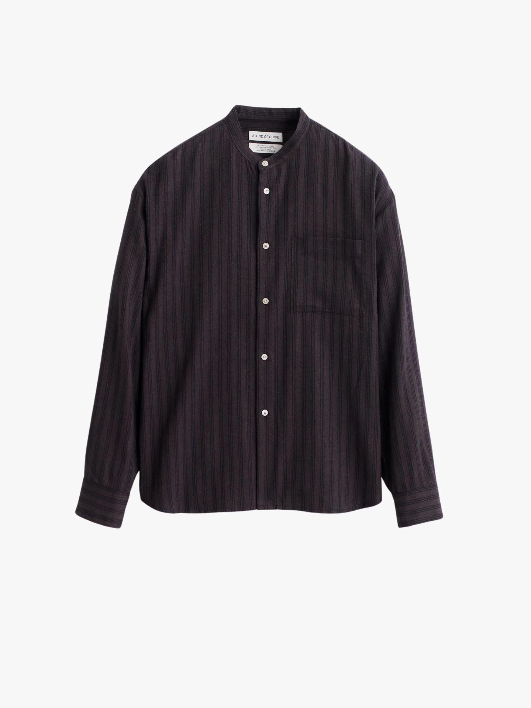 A Kind Of Guise Seifur Shirt Herringbone Stripe Purple