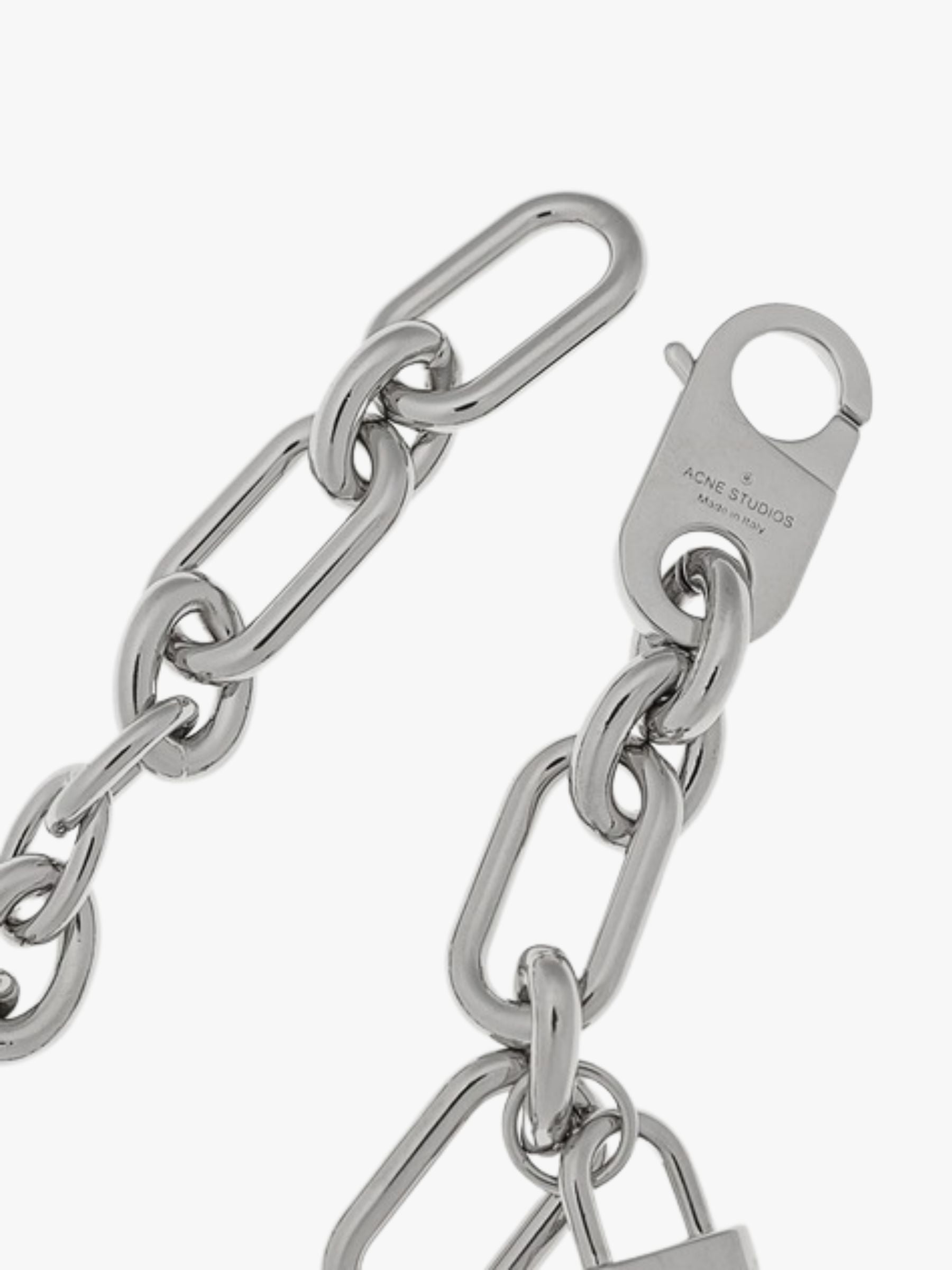 Acne Studios Big Lock Necklace Semi Matt Silver