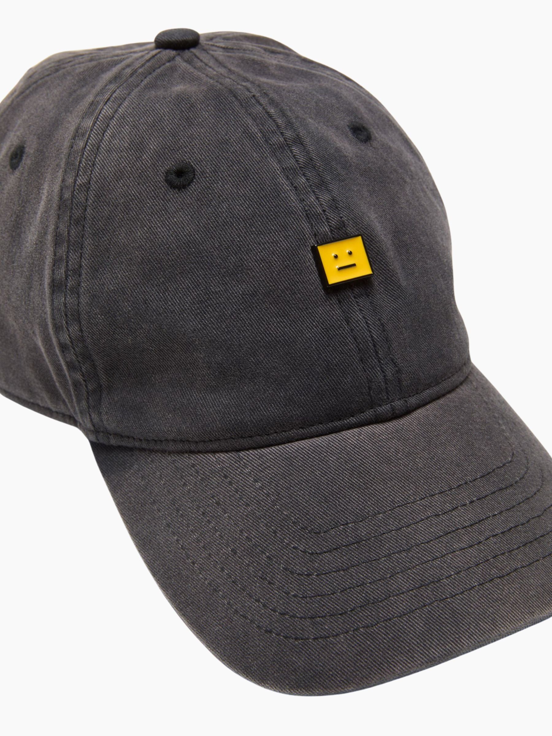Acne Studios Face Logo Cap UX-HATS000259 Washed Black