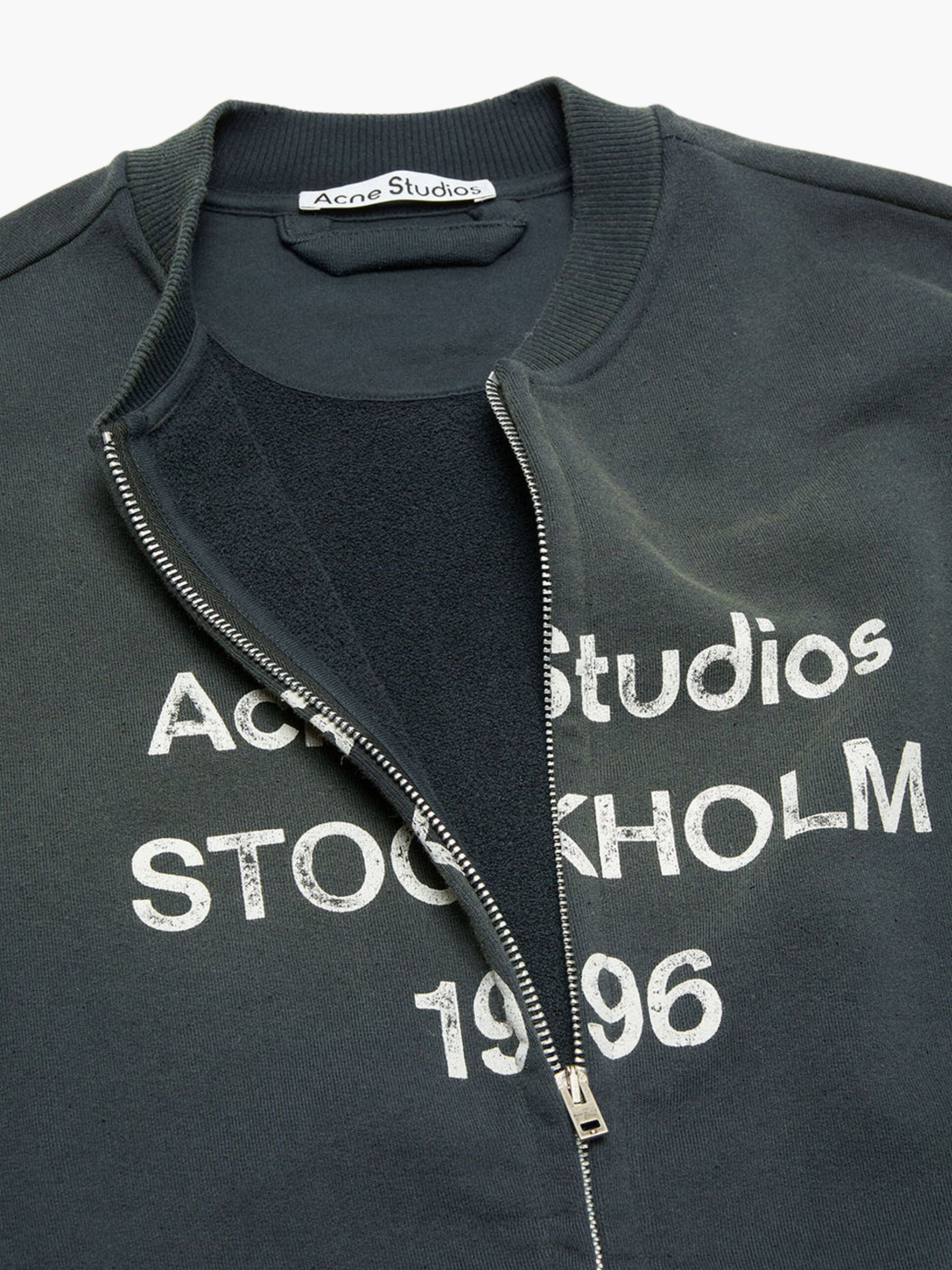 Acne Studios Logo Sweat Cardigan Black
