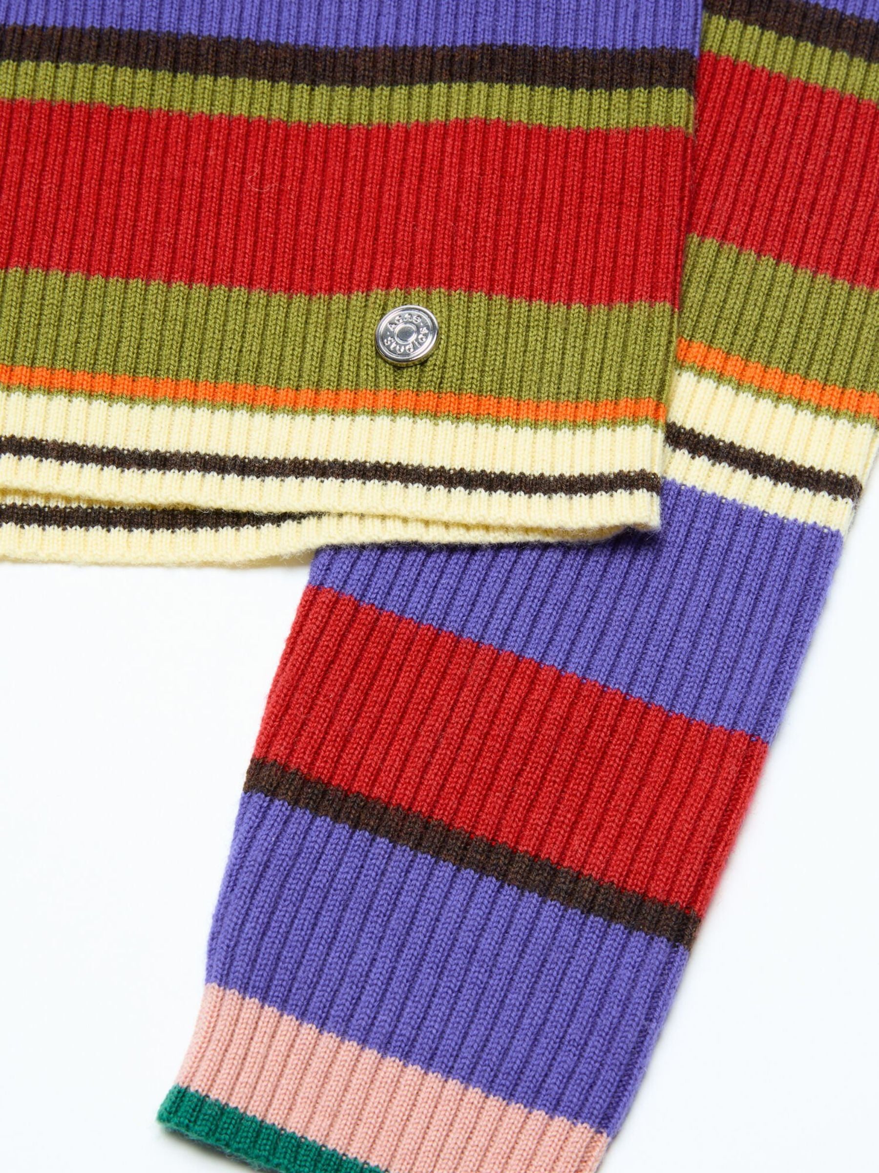 Acne Studios WN-KNIT000998 Striped Turtleneck Red Purple
