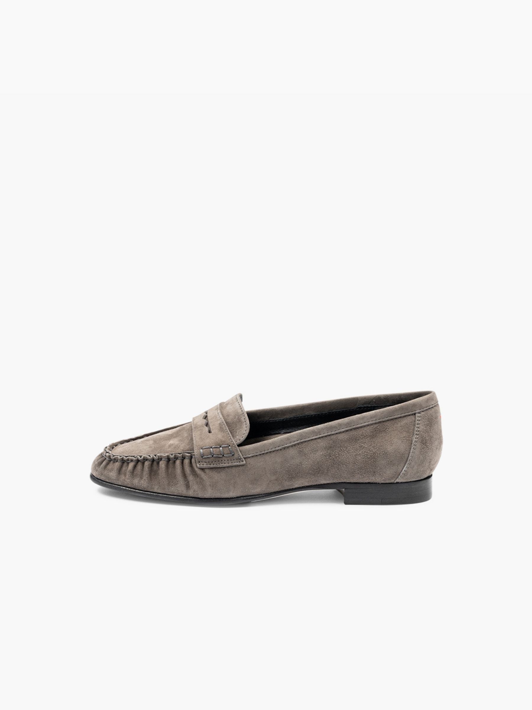 Aeyde Aldous Kid Suede Leather Loafer Taupe
